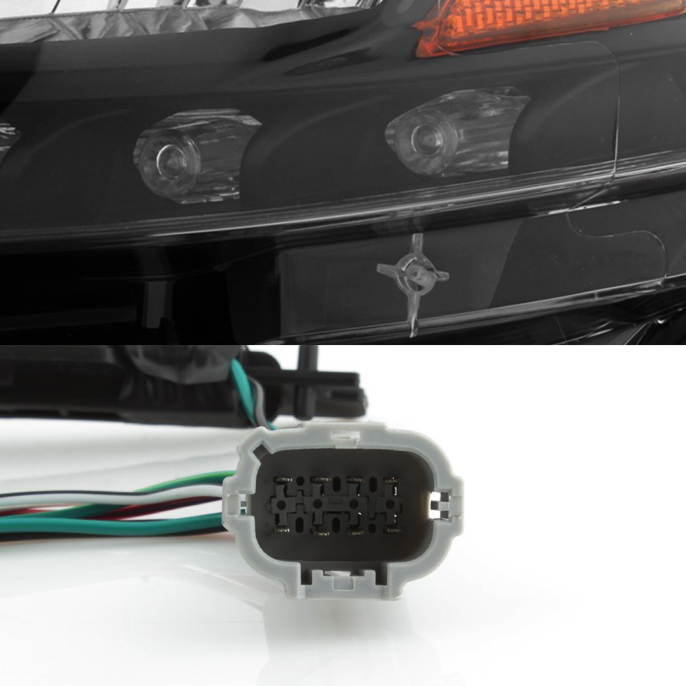 AKKON LED Daytime Running Lights for 2016-2018 Nissan Sentra - Black Housing with Clear Lens - Complete Headlight Assembly - Upgrade Your Car's Style & Visibility for Day & Night Driving