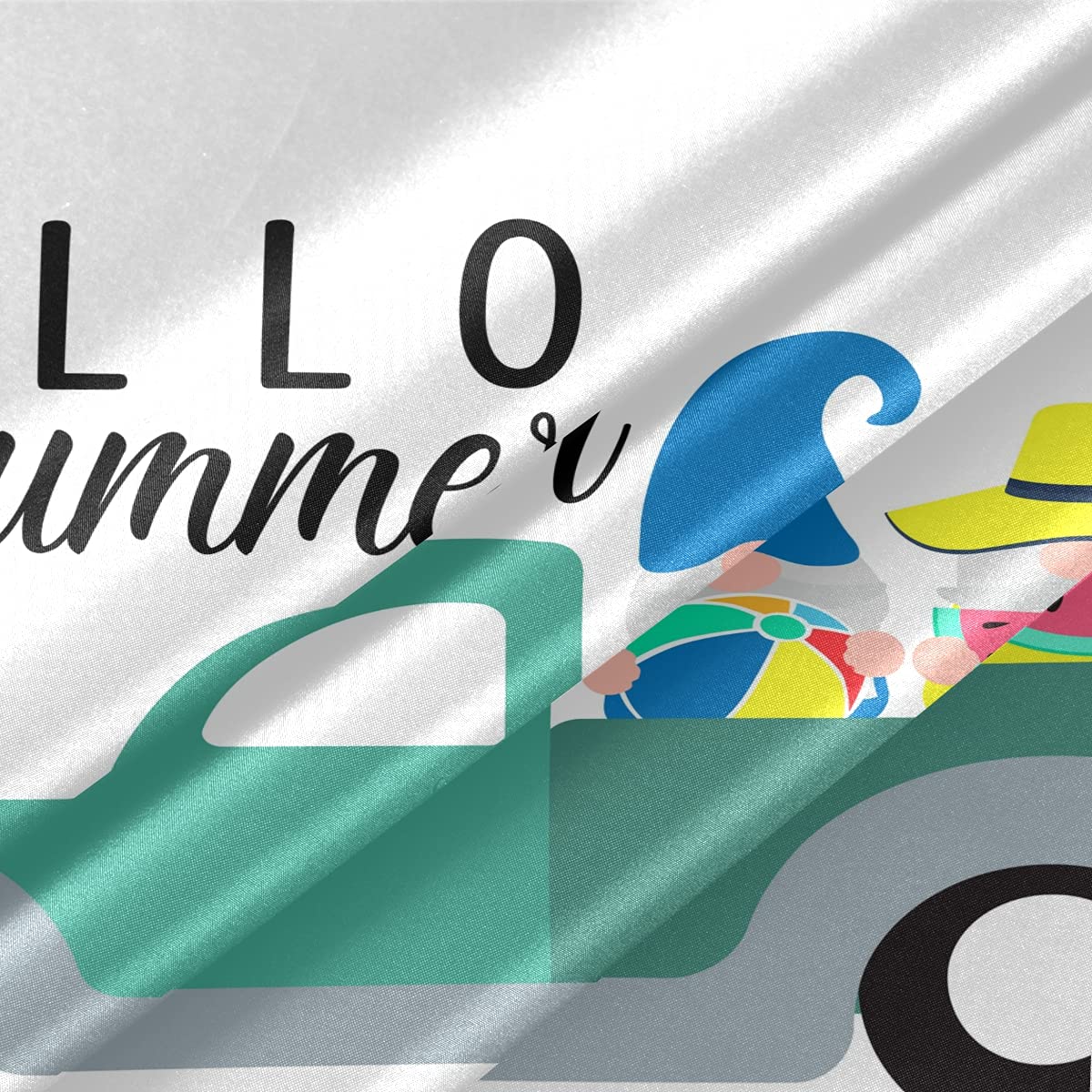 Hello Summer Gnomes Flag 2x3 Feet - Double Stitched Windproof Garden Flag with Brass Grommets for Outdoor Decor, Yard, Boat & Patio - Perfect for Summer Parties, Backyard BBQs & Seasonal Home Decoration