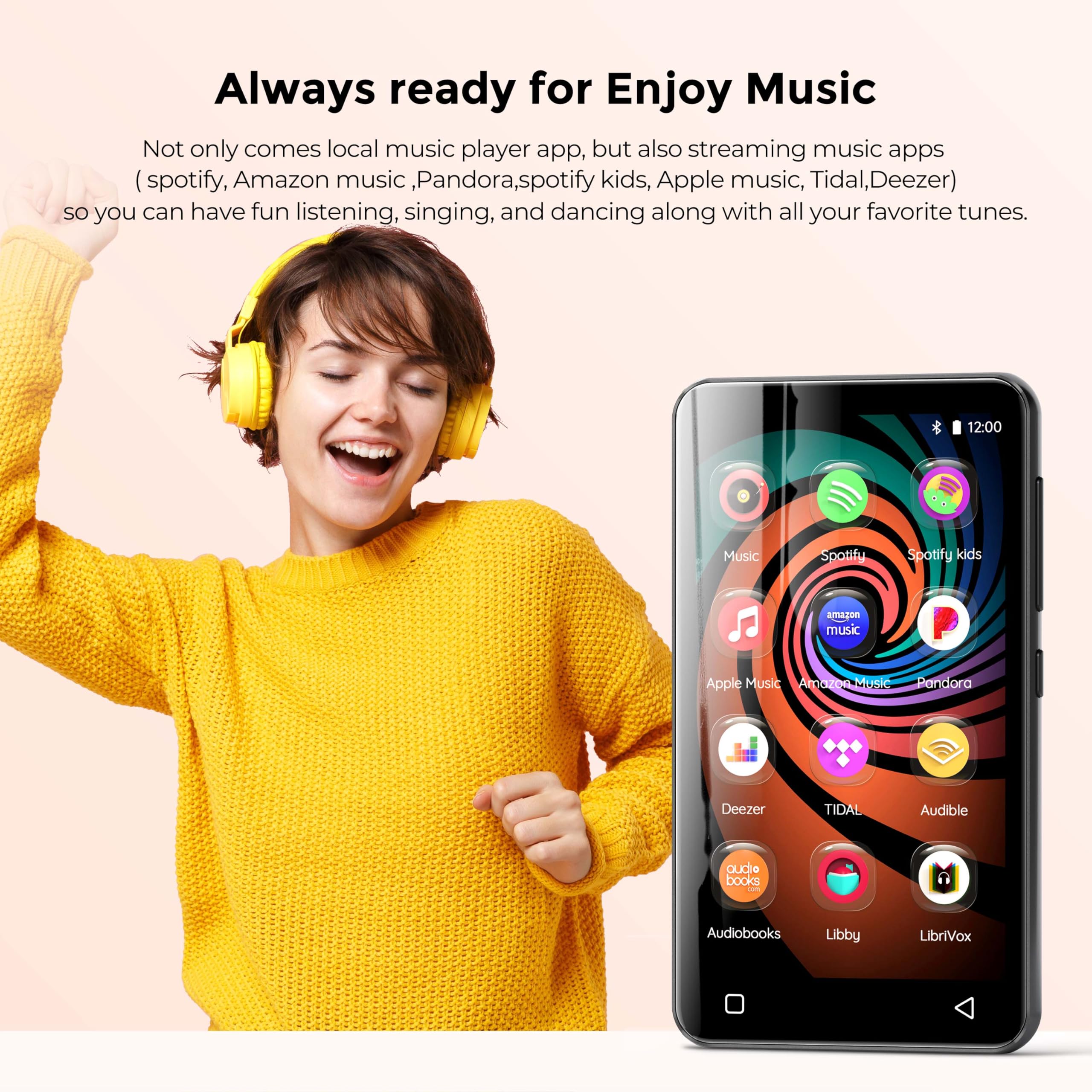Innioasis 160GB MP3 Player with Bluetooth & WiFi - Android Music Player Supporting Spotify, Amazon Music, Pandora - 4