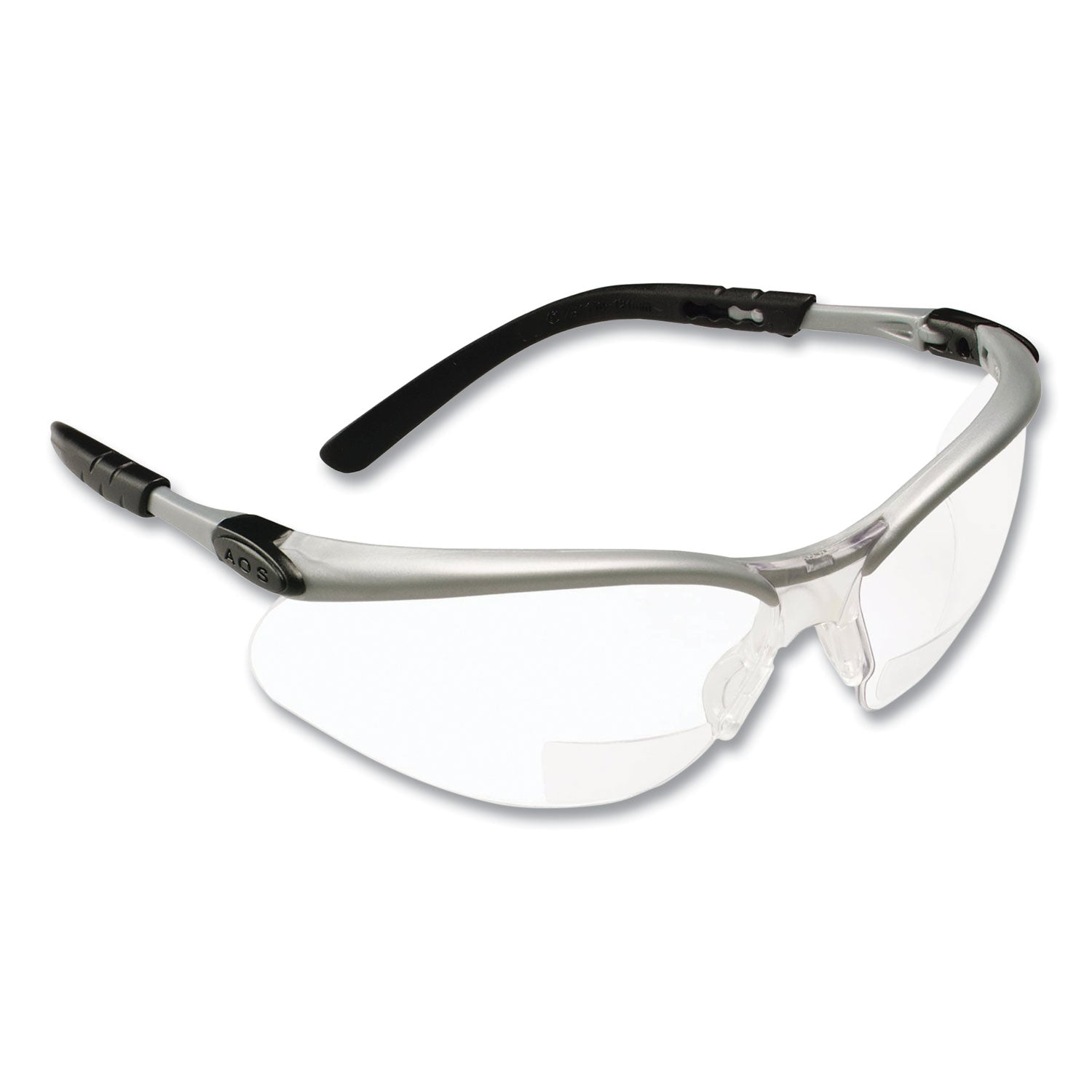 3M™ BX Molded In Diopter Safety Glasses - 2.0+ Diopter Strength, Silver/Black Frame, Clear Lens - Protective Eyewear for Construction, Woodworking & DIY Projects