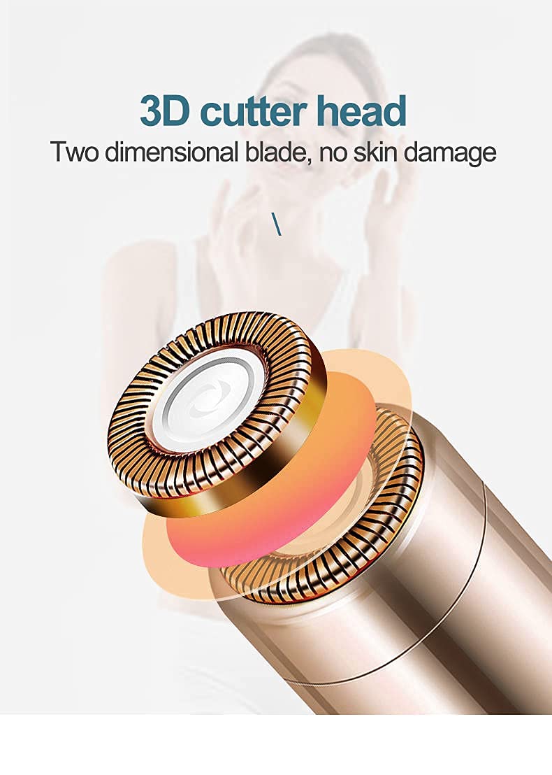 USB Rechargeable Facial Hair Epilator for Women - Painless Hair Remover for Face, Chin, Cheeks & Eyebrows - Portable Lipstick-Shaped Design - Perfect for Travel, Home Use & Quick Touch-Ups