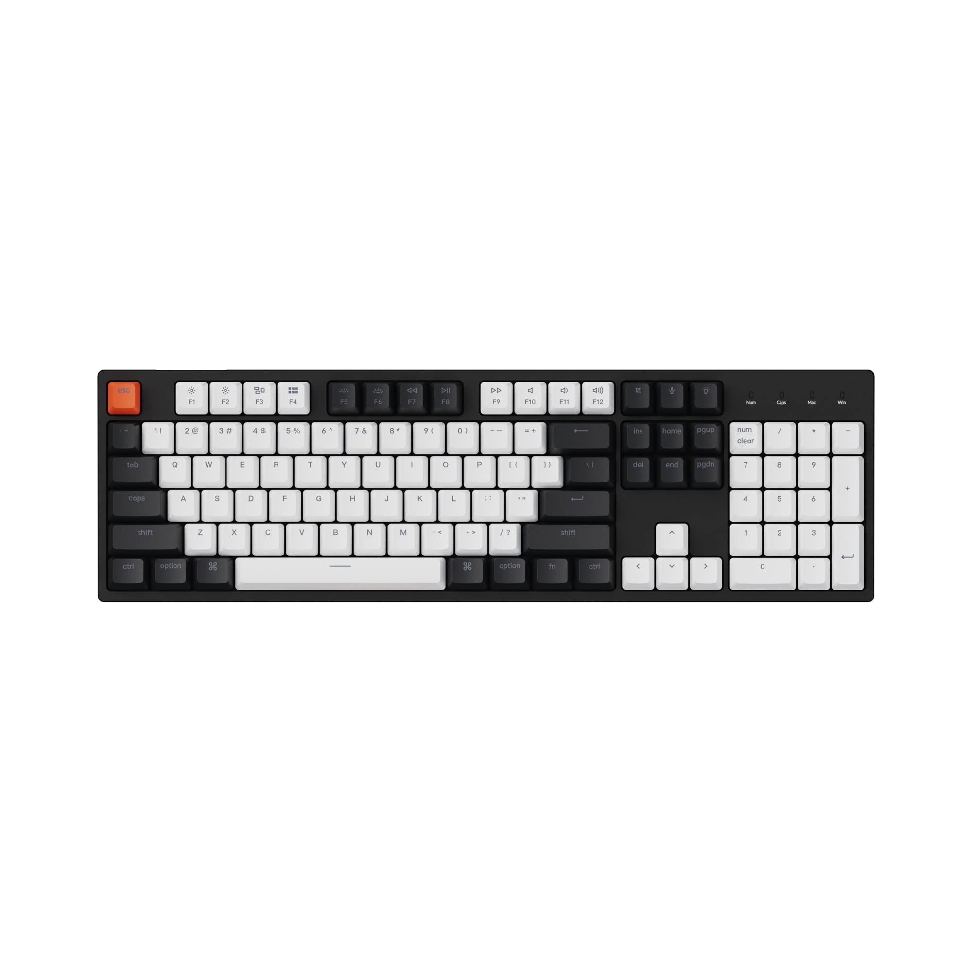 Keychron C2 Wired Mechanical Keyboard - Gateron Brown Switch, White LED Backlight for Mac/Windows - Perfect for Gaming & Office Work