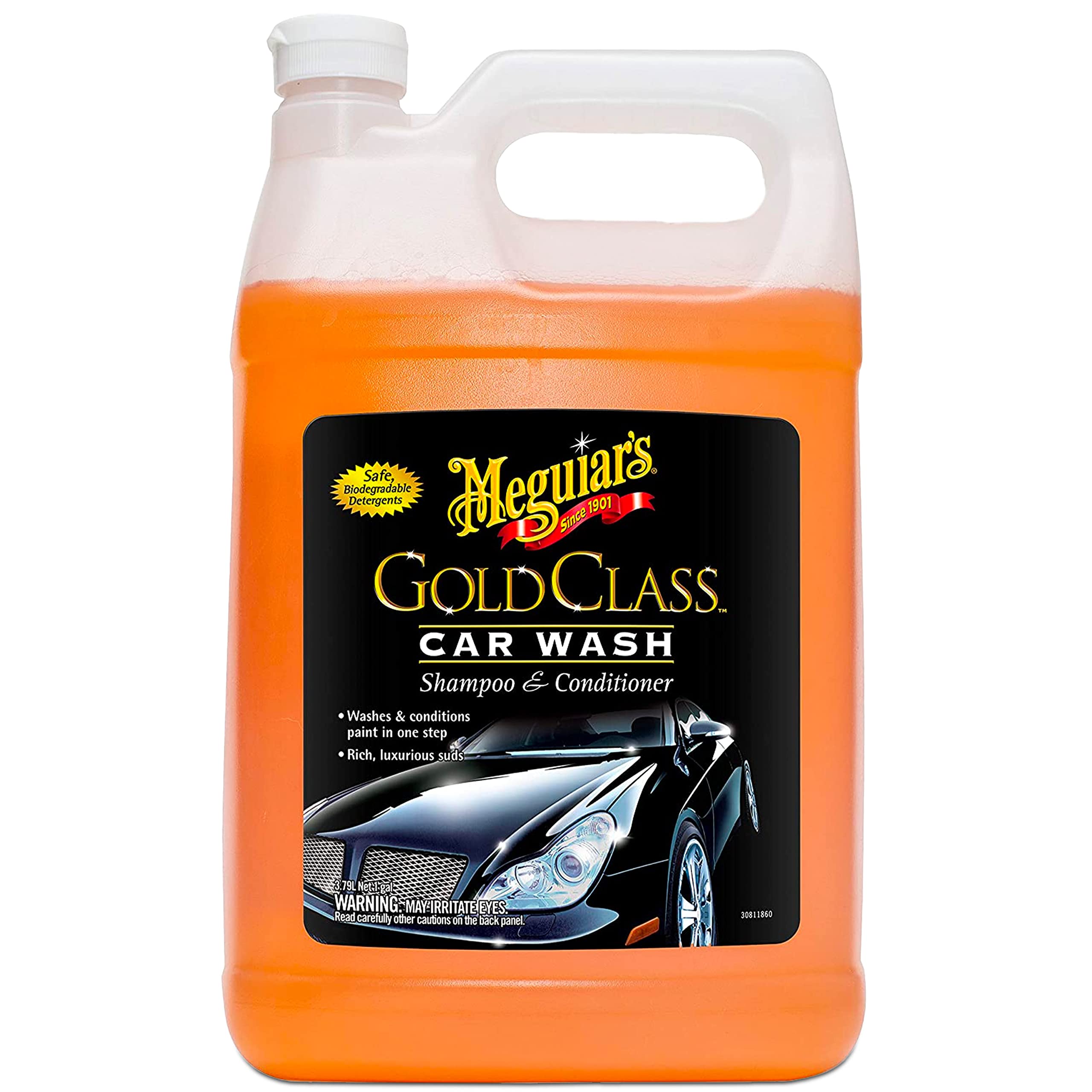 Meguiar's Gold Class Car Wash Soap - Premium Foaming Car Shampoo for Deep Cleaning & Shine (1 Gallon) - Ideal for Cars, Trucks, SUVs & Motorcycles