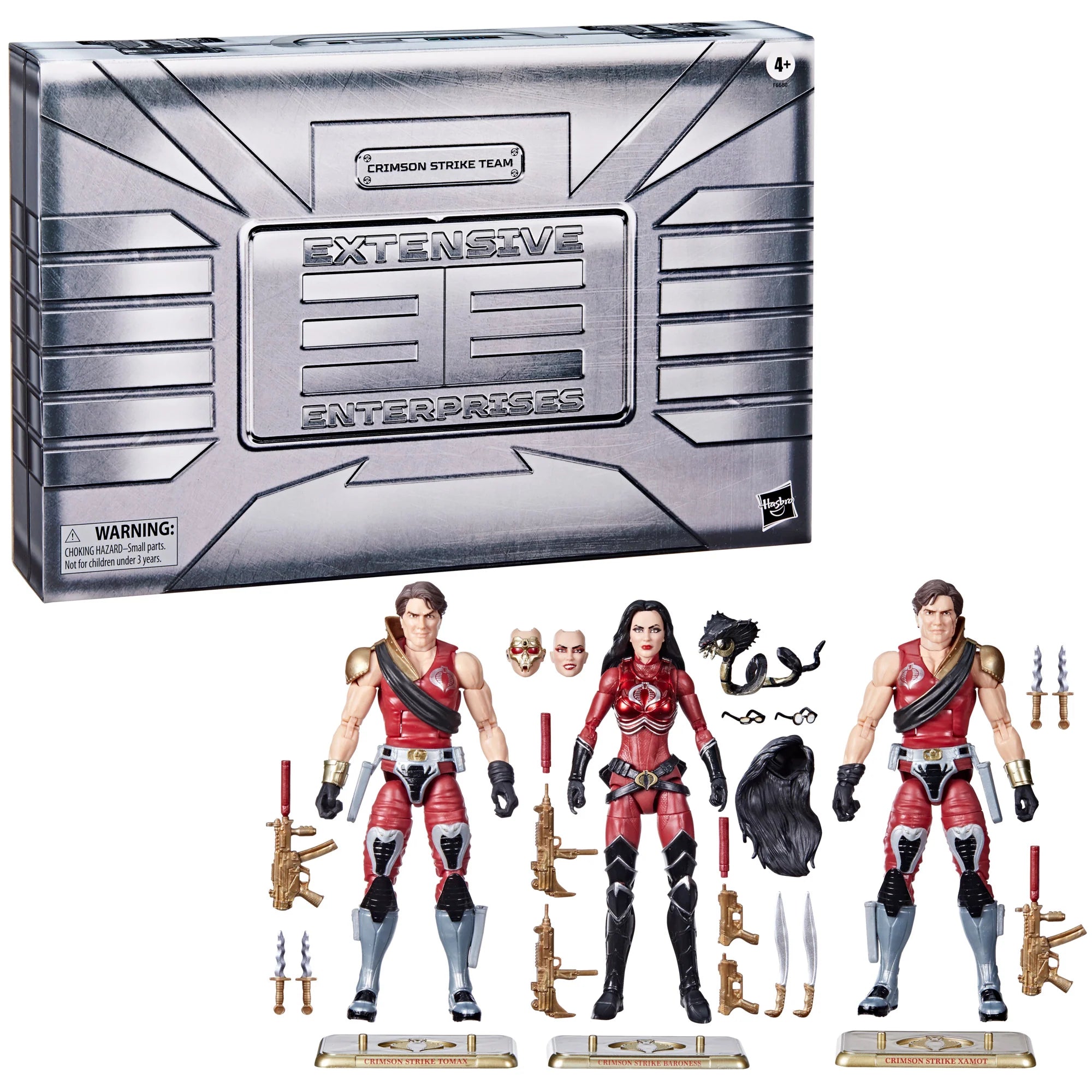 G.I. Joe Classified Series Crimson Strike Team Action Figures - Baroness, Tomax & Xamot Collectible Set for Display & Play | Perfect for Fans & Collectors