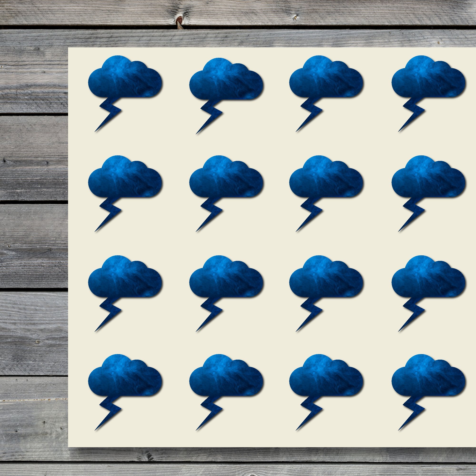 Thunder Cloud with Lightning Craft Stickers - Pack of 30 (1.5 Inch) for Scrapbooking, Party Decorations, DIY Projects & Sealing - Perfect for Journals, Gift Wrapping & Kids' Art Projects