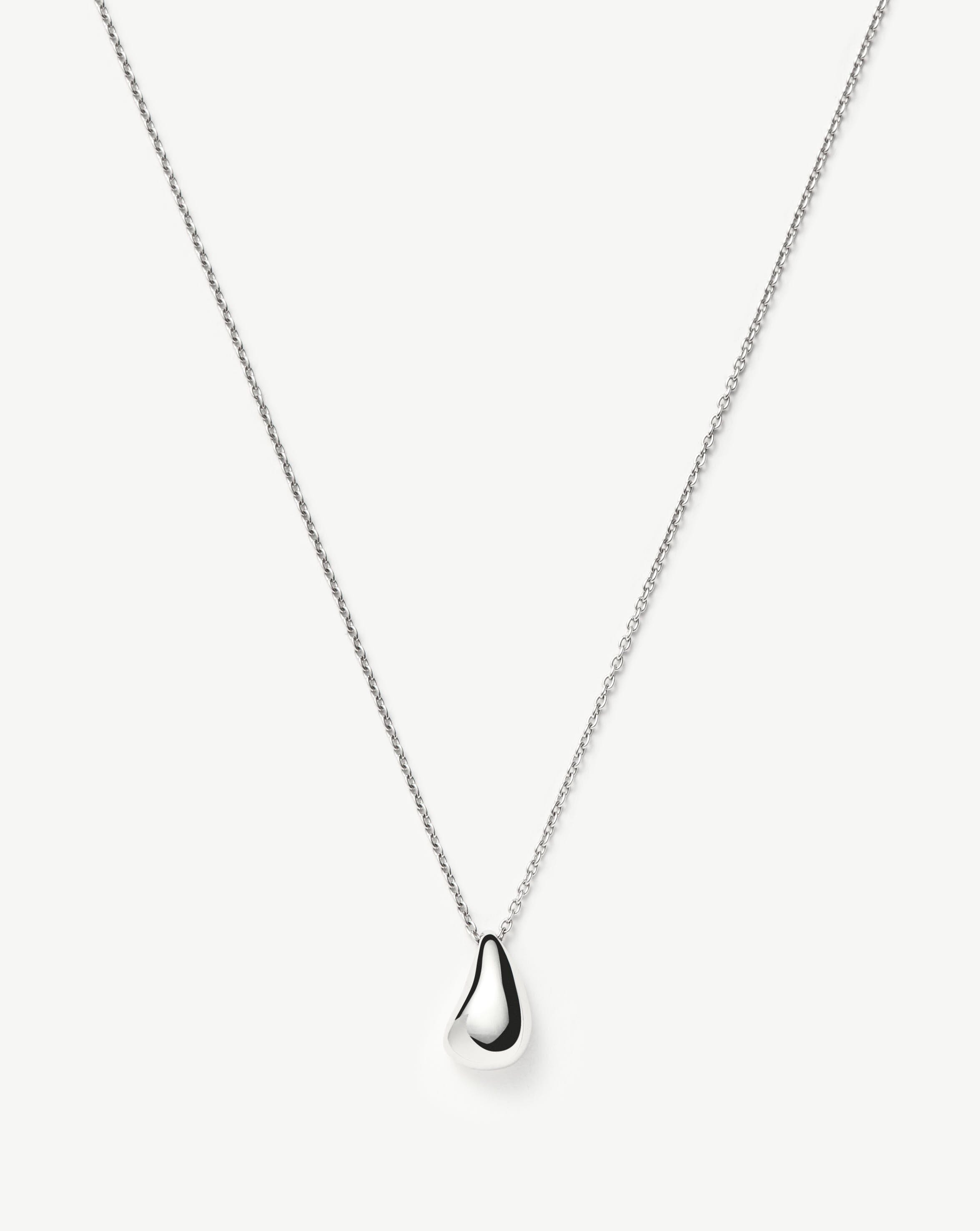 Sculptural Droplet Pendant Necklace - Sterling Silver Jewelry for Women | Elegant Gift for Her, Wedding, Anniversary & Special Occasions