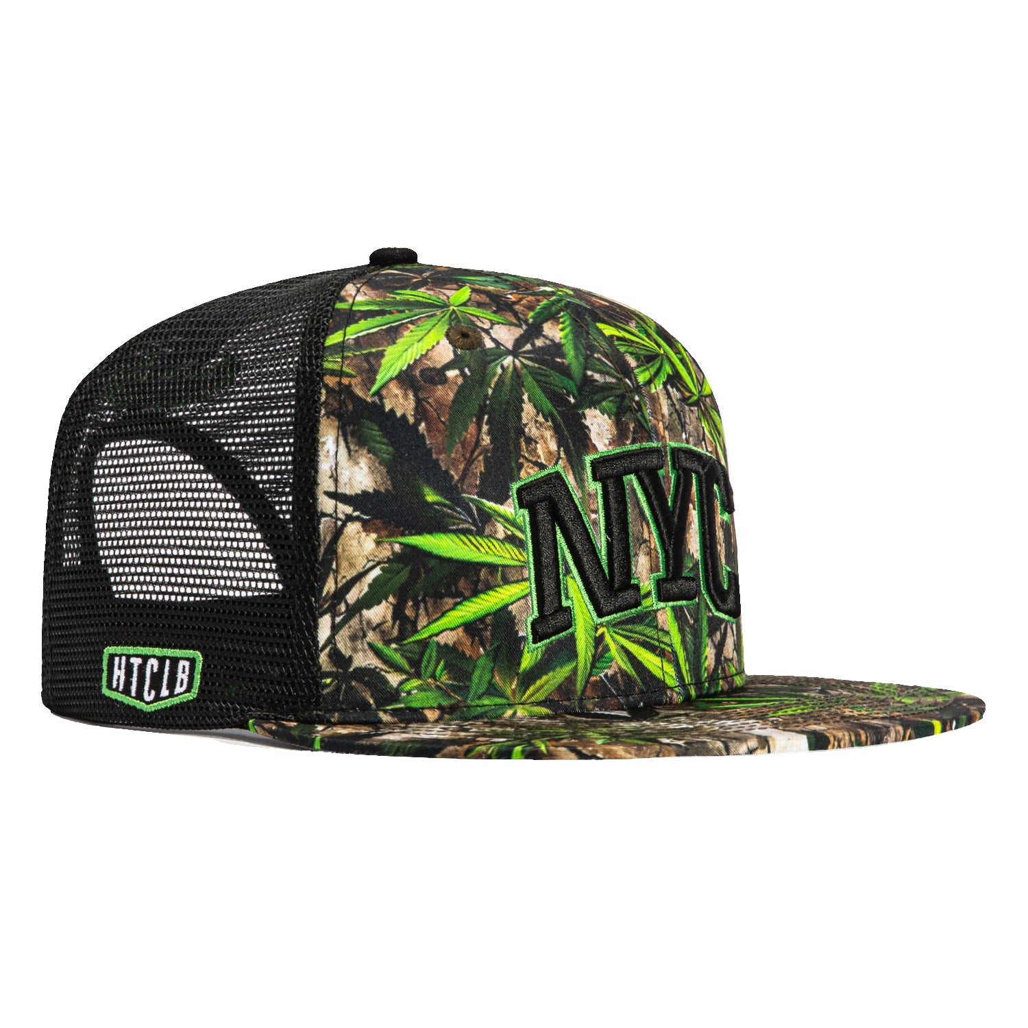 Field Grade New York City NYC Hat Club Logo Patch Trucker Snapback Hat - Realtree Camo Design - Perfect for Outdoor Adventures, Sports & Casual Streetwear