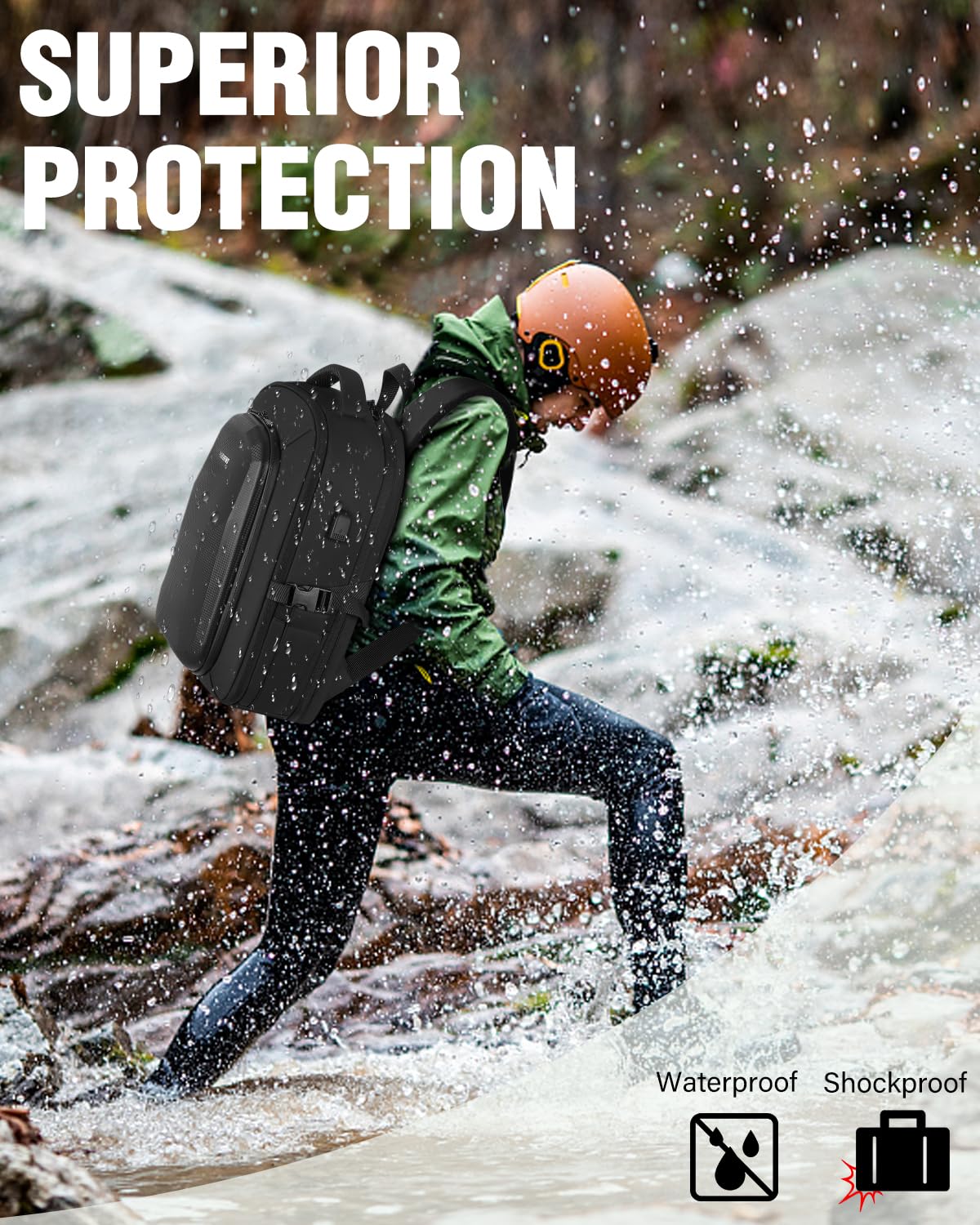 DJI Mini 4 Pro Waterproof Hard Case - Travel Backpack for Fly More Combo Accessories | Protective Storage for Drone, Controller & Batteries | Perfect for Outdoor Adventures & Air Travel