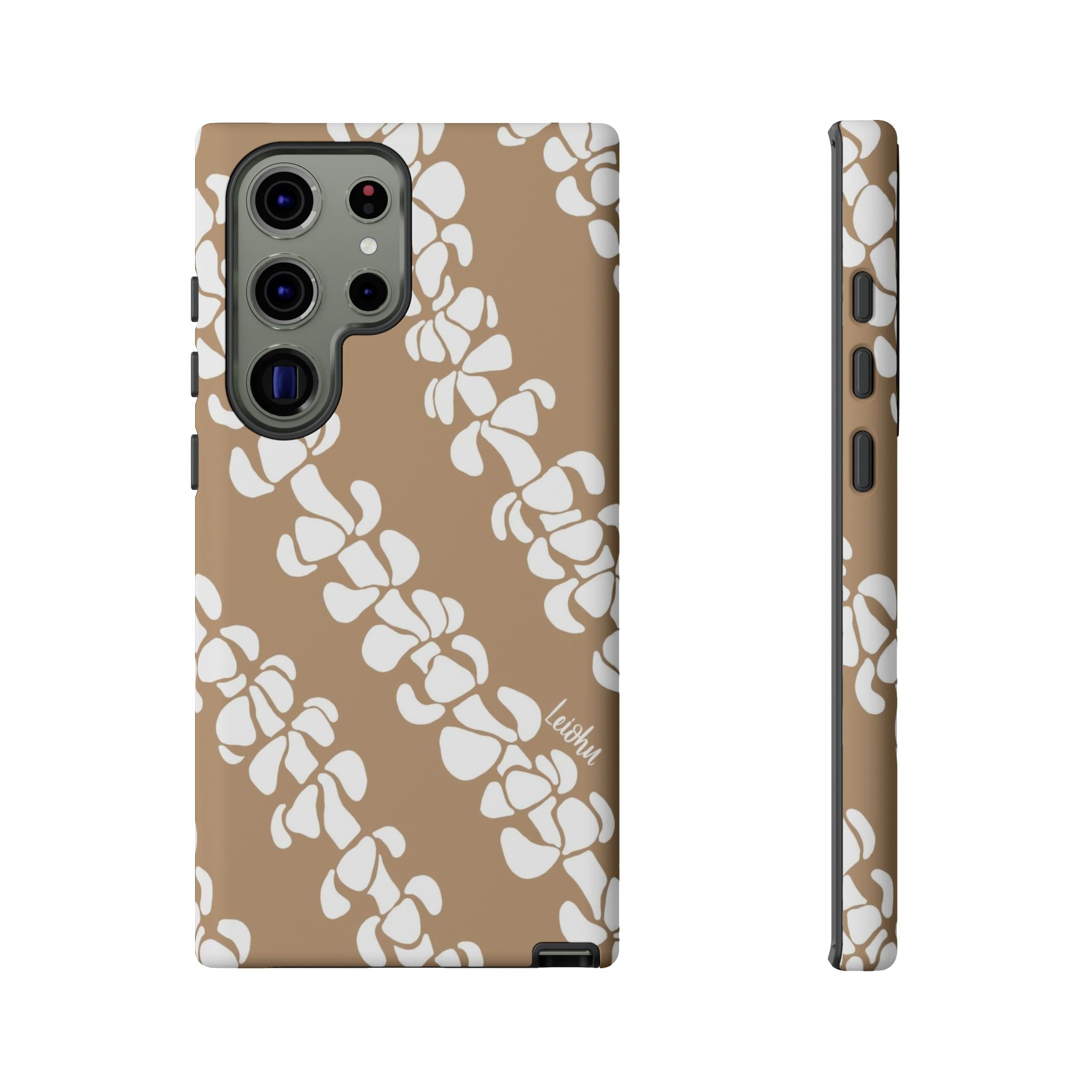 Premium Puakenikeni Tan Leather Case for Samsung Galaxy - Durable Protection with Stylish Design for Everyday Use