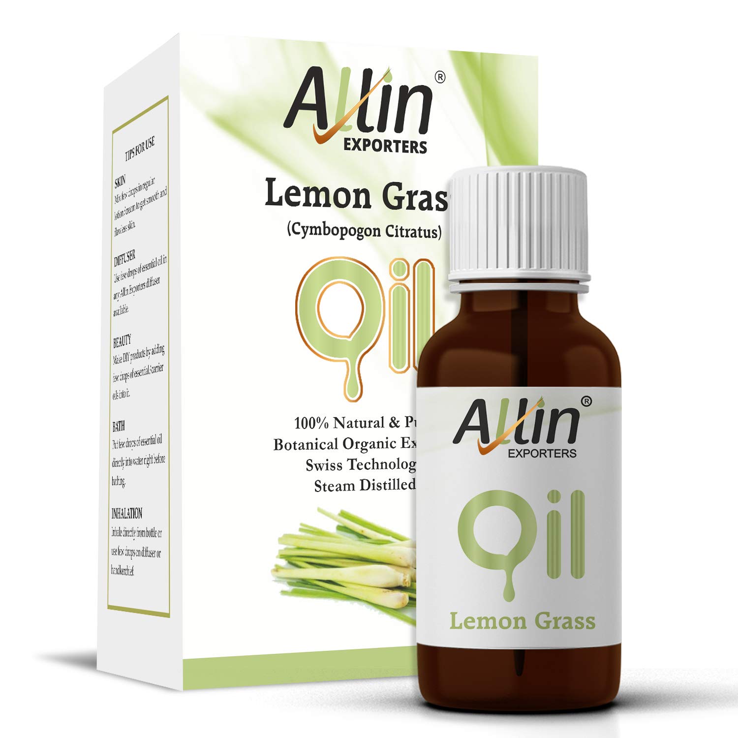 100% Pure Natural Lemongrass Essential Oil - Therapeutic Grade for Skin, Face & Hair Care - Aromatherapy Diffuser Oil - Perfect for DIY Bath Soap, Candles & Massage (30ml) - Relaxing Spa & Home Fragrance Solution