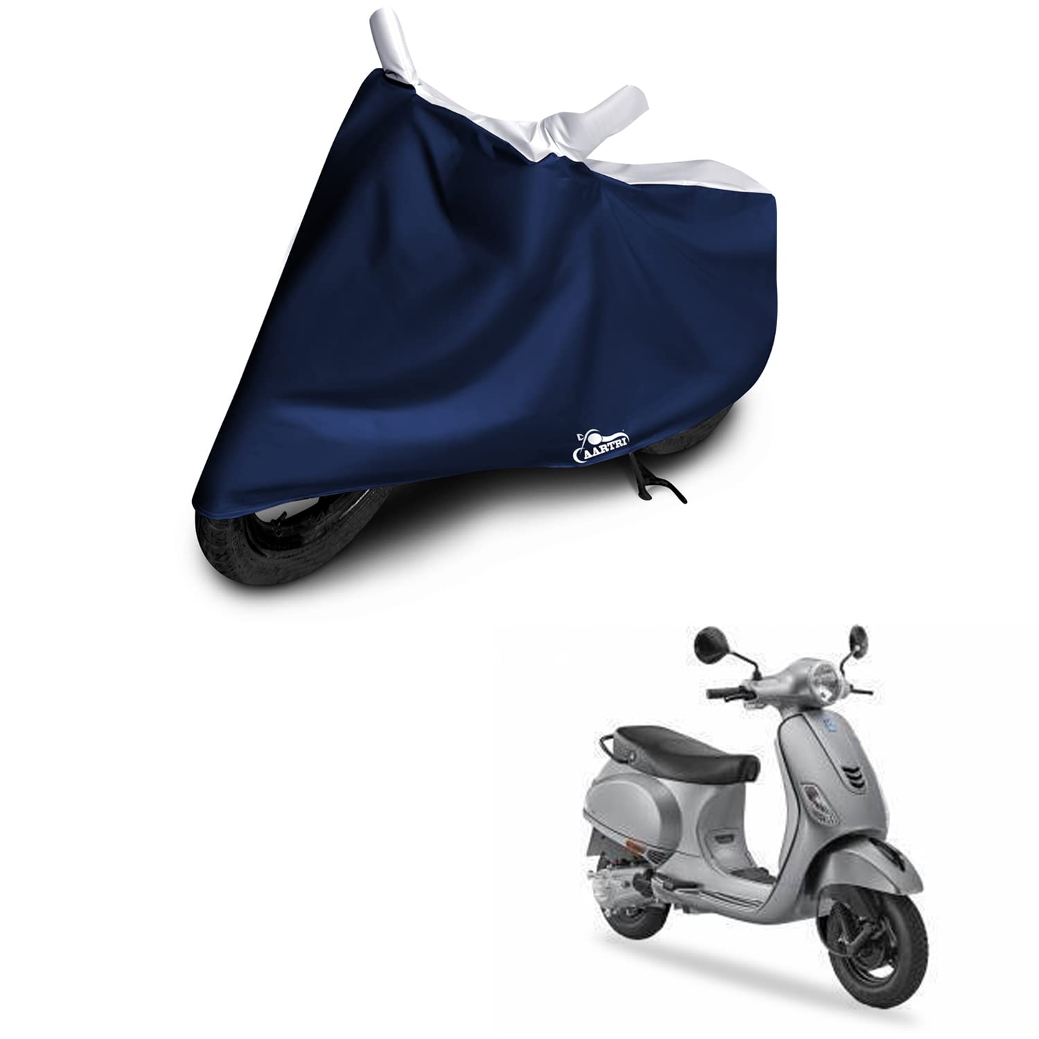 Vespa Urban Club 2022 Body Cover (Fits Models BS-2,3,4,6) - Waterproof Dustproof UV Protection Motorcycle Cover (Striped White) - Perfect for Outdoor Parking & Long-Term Storage