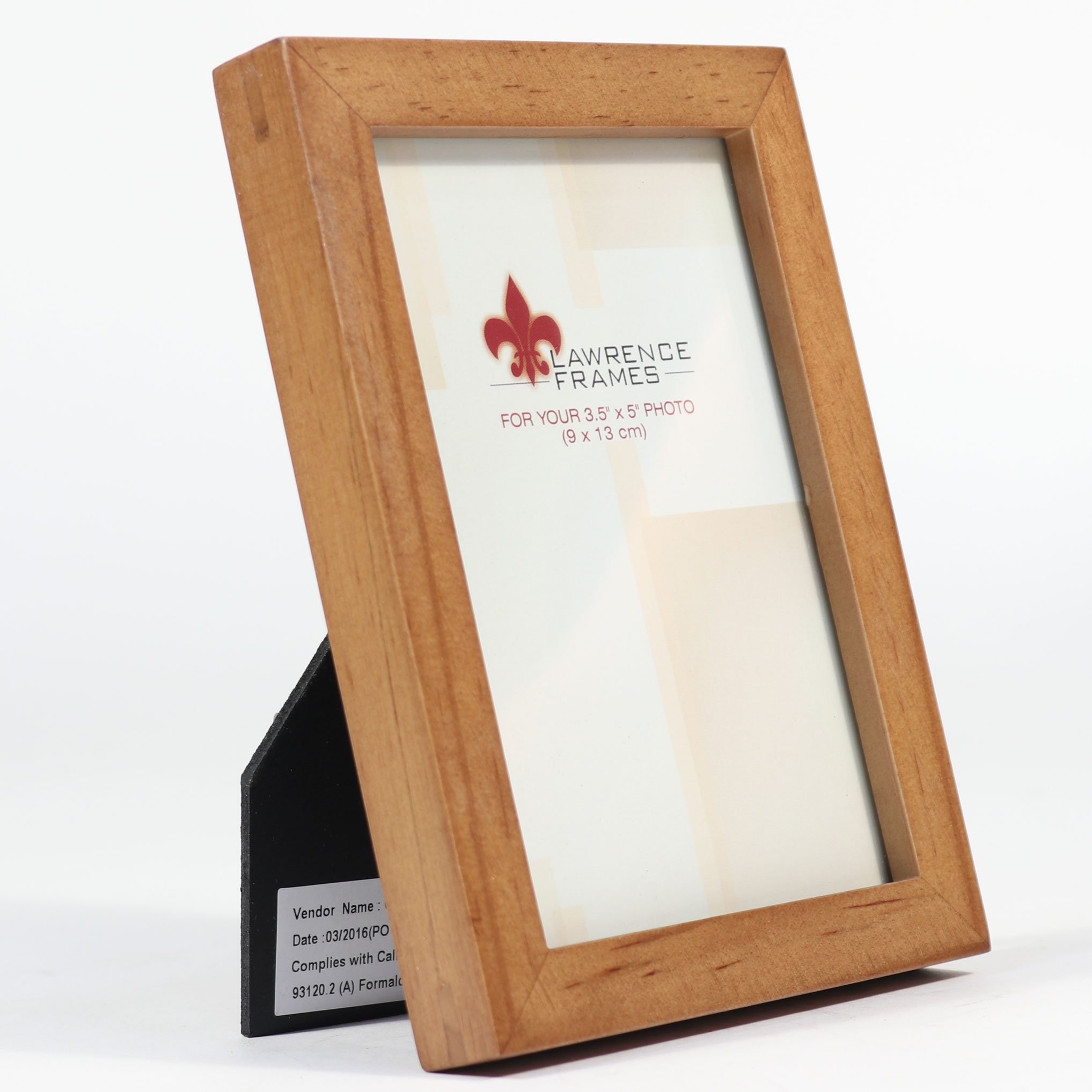 Lawrence Frames Standard Wood Luxury Picture Frame - 3.5 x 5 Inches, Nutmeg Brown - Perfect for Displaying 4x6 Photos, Wedding Pictures & Home Decor