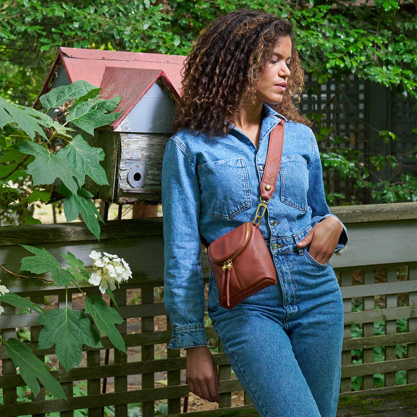 Stylish Pebbled Leather Fern Crossbody Bag in Rust - Perfect for Everyday Use, Travel & Casual Outings