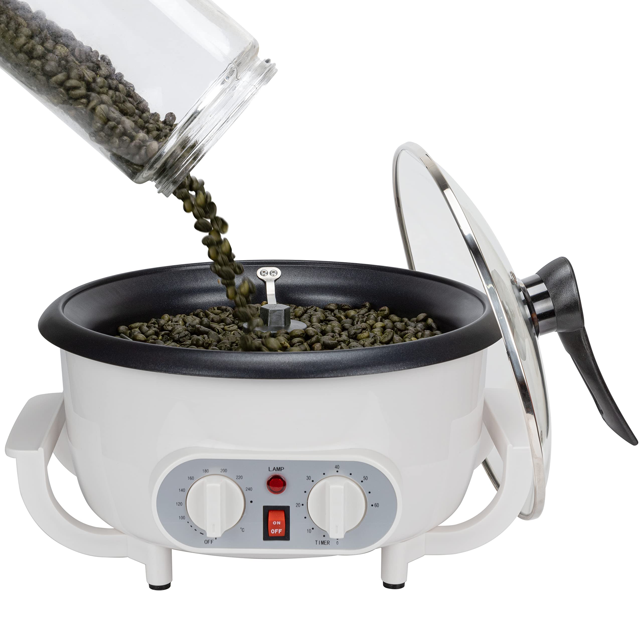 110V Home Coffee Roaster Machine with Timer - Large Batch Coffee Bean Roaster for Beginners | Perfect for Roasting Coffee Beans, Nuts, Peanuts & Chestnuts at Home