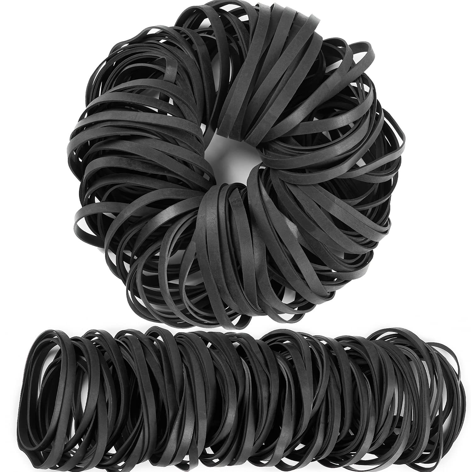 AMUU #64 Black Rubber Bands - 110 Pcs (0.5 lb) Heavy Duty Elastic Bands for Office, Home & Money Organization | Tactical Stretch Bands for Bundling, Securing & DIY Projects