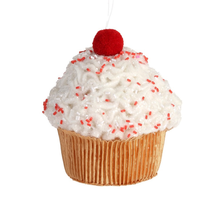 5 Sweet Sprinkled Cupcake Ornaments - Christmas Tree Decorations, Party Favors, Baking Themed Gifts for Kids & Bakers - Perfect for Holiday Decor, Birthday Parties & Kitchen Decorations