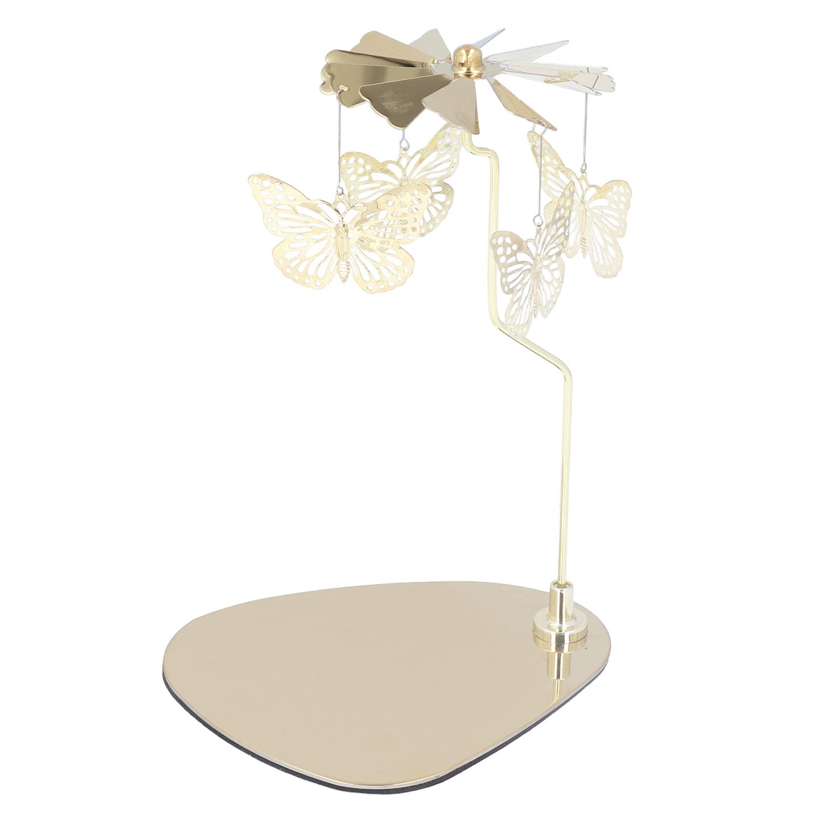 Stainless Steel Rotating Aromatherapy Wind Chime Candle Holder with Tray - Valentine's Day Gift, Romantic Home Decor, Wedding & Party Table Centerpiece for Indoor/Outdoor Use