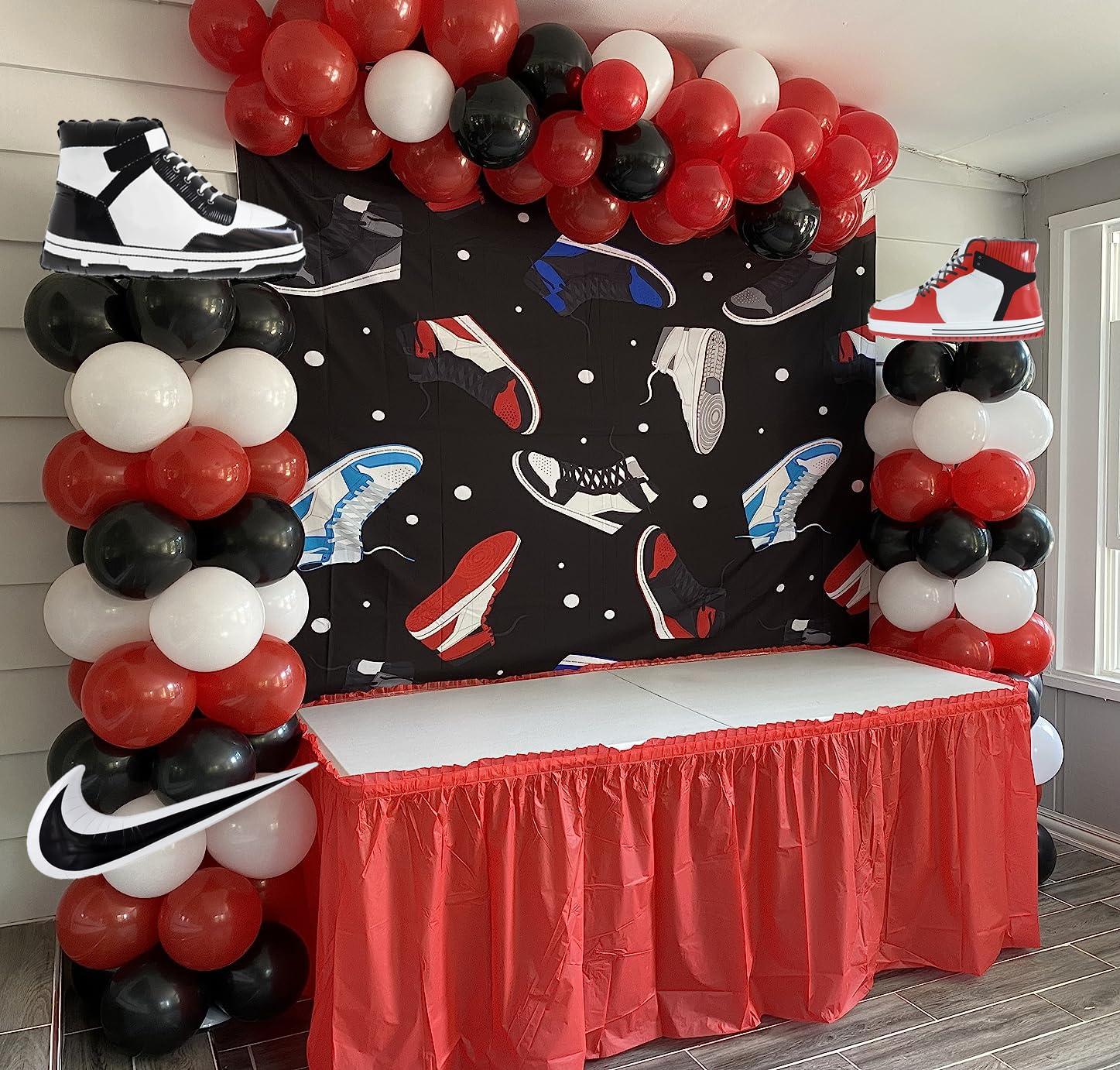 6-Pack Sports Theme Aluminum Foil Balloons - Basketball & Sneaker Balloons for Sports Party Decorations, Game Day, Birthday Supplies - Perfect for Boys, Men's Sports Themed Parties & Birthday Celebrations