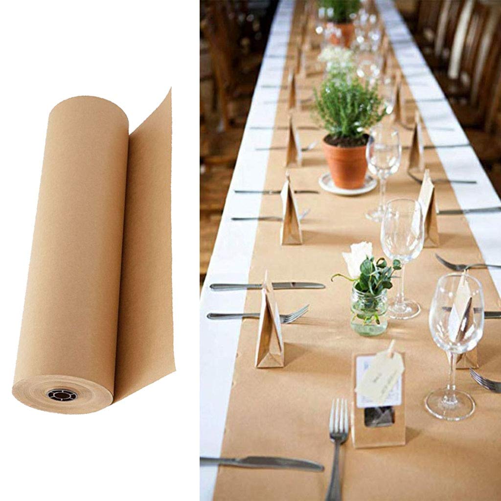 30 Meters Brown Kraft Wrapping Paper Roll - Natural Eco-Friendly Gift Wrapping Paper for Bouquets, Wedding, Birthday Party Decorations - Perfect for Floral Arrangements, DIY Crafts and Present Wrapping
