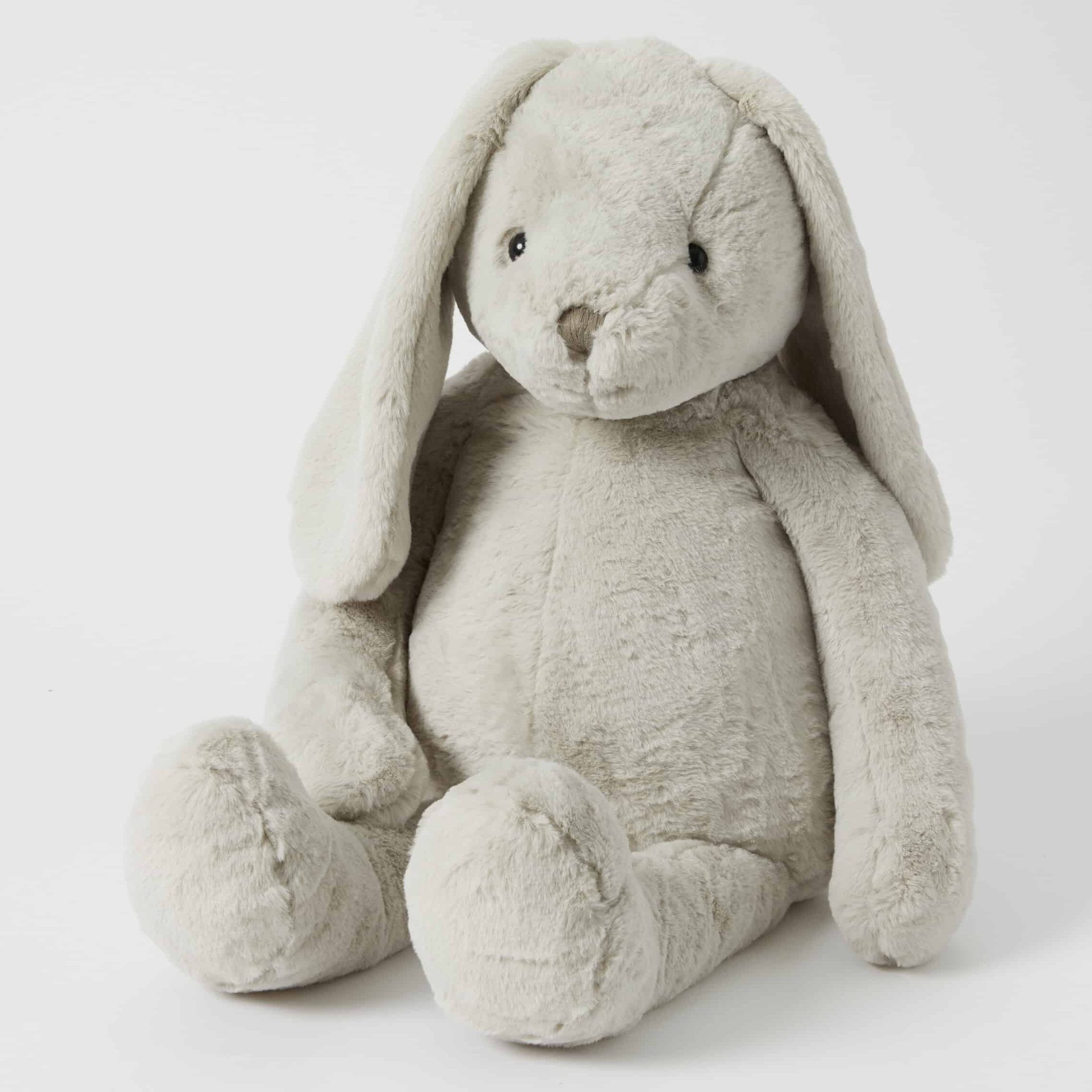 Jiggle & Giggle Extra Large Grey Bunny Plush Toy - Super Soft Stuffed Animal for Kids, Nursery Decor, Easter Gift & Cuddling Companion