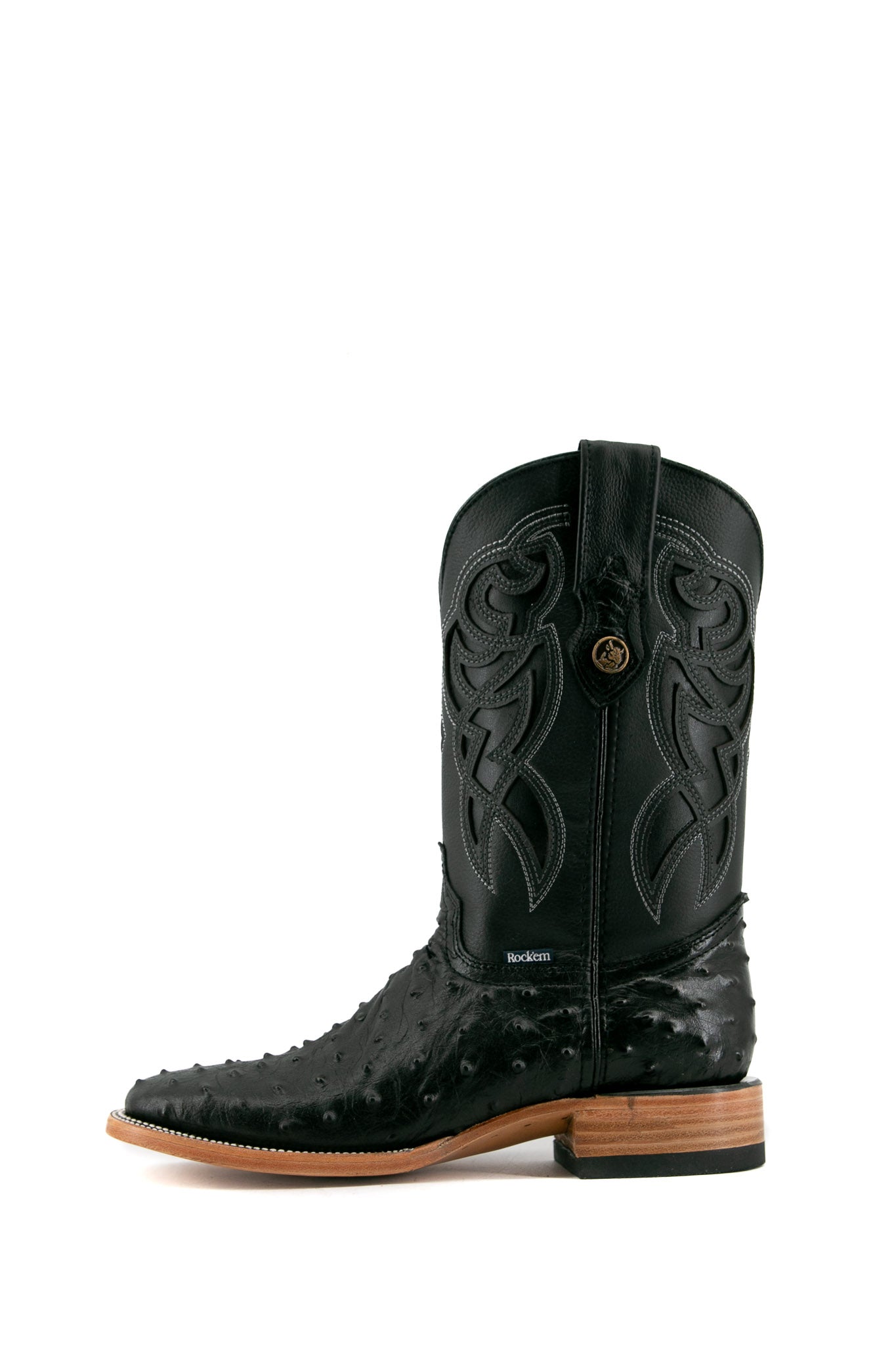 Premium Ostrich Leather Square Toe Cowboy Boots for Men - Western Style Rodeo & Ranch Work Boots - Perfect for Country Dancing, Horseback Riding & Outdoor Adventures