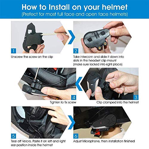 QSPORTPEAK 2X BT-S3 Motorcycle Bluetooth Intercom Headset - 2 Pack, Wireless Helmet Communication System with Noise Cancelling Mic for Riding, Skiing, Snowmobiling & Outdoor Adventures