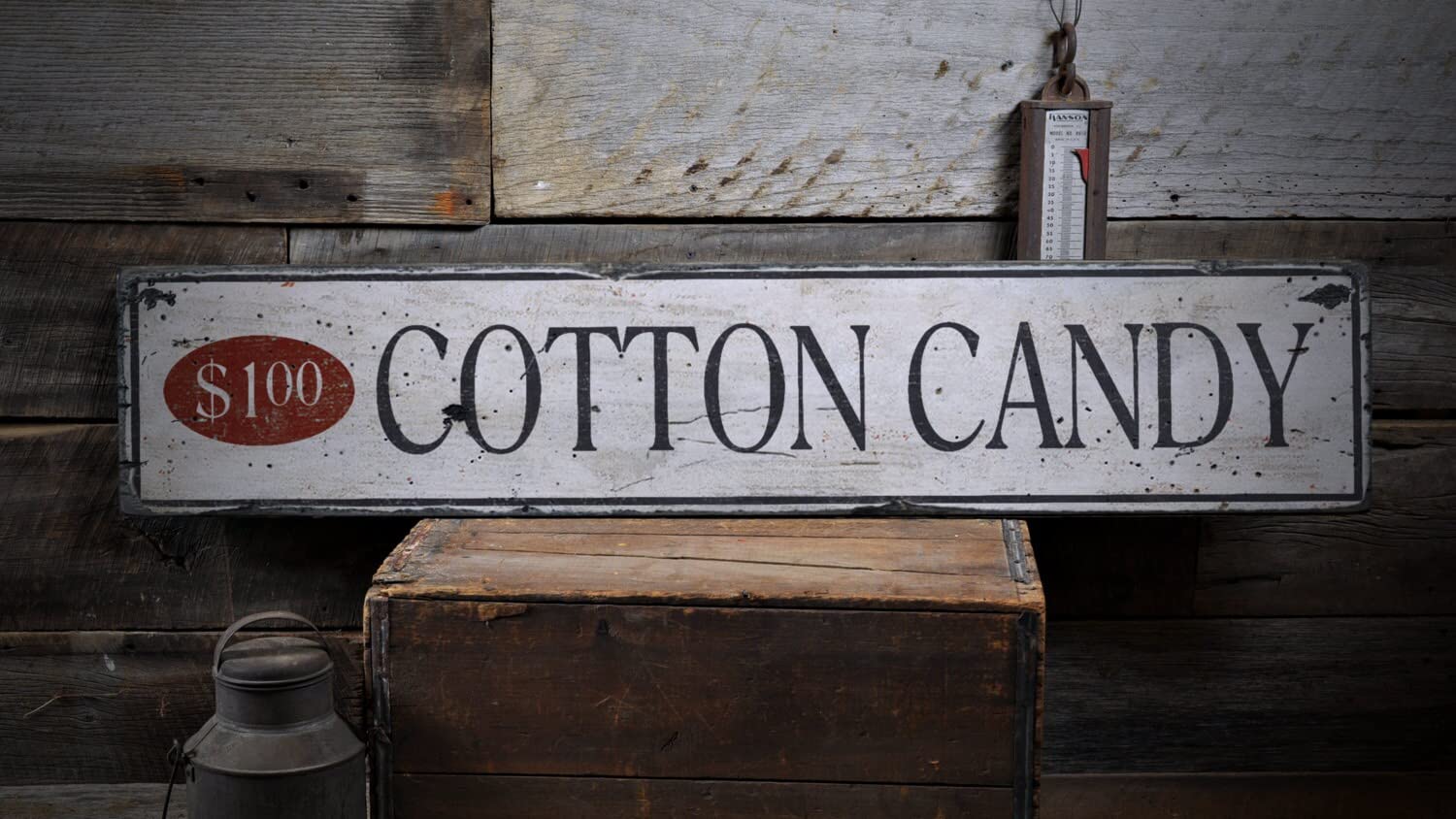 Handmade Rustic Wooden Cotton Candy Sign - 4x16 Inch Carnival Decor with Quotes, Perfect for Party, Fair, and Home Decoration