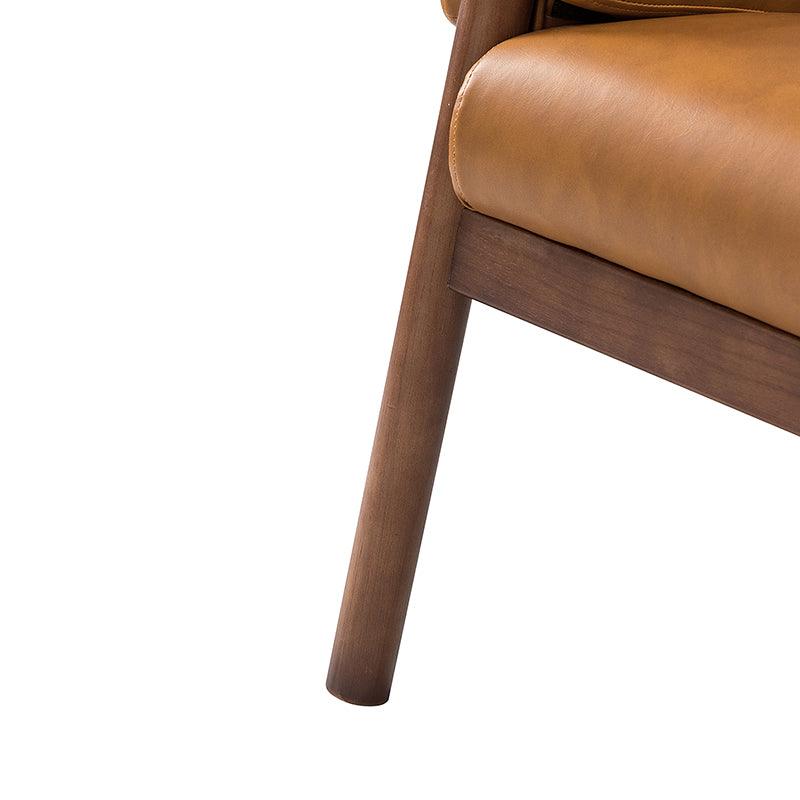 Henry Vegan Leather Armchair - Modern PU Leather Lounge Chair for Living Room, Office & Bedroom - Comfortable Mid-Century Style Accent Chair with Sturdy Metal Legs