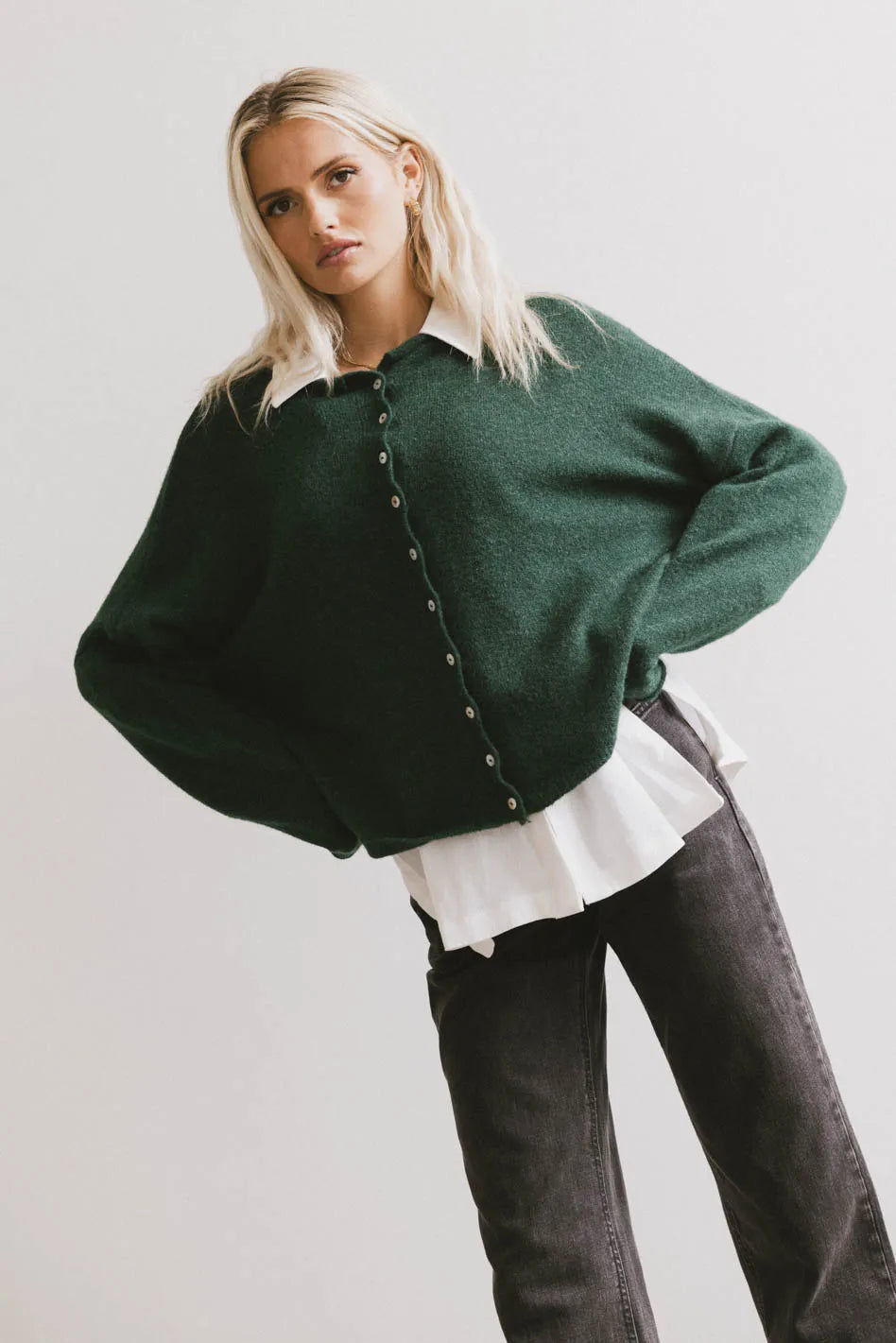 Green Maci Cardigan for Women - Soft & Cozy Knit Sweater | Perfect for Fall & Winter Layering, Office Wear & Casual Outfits