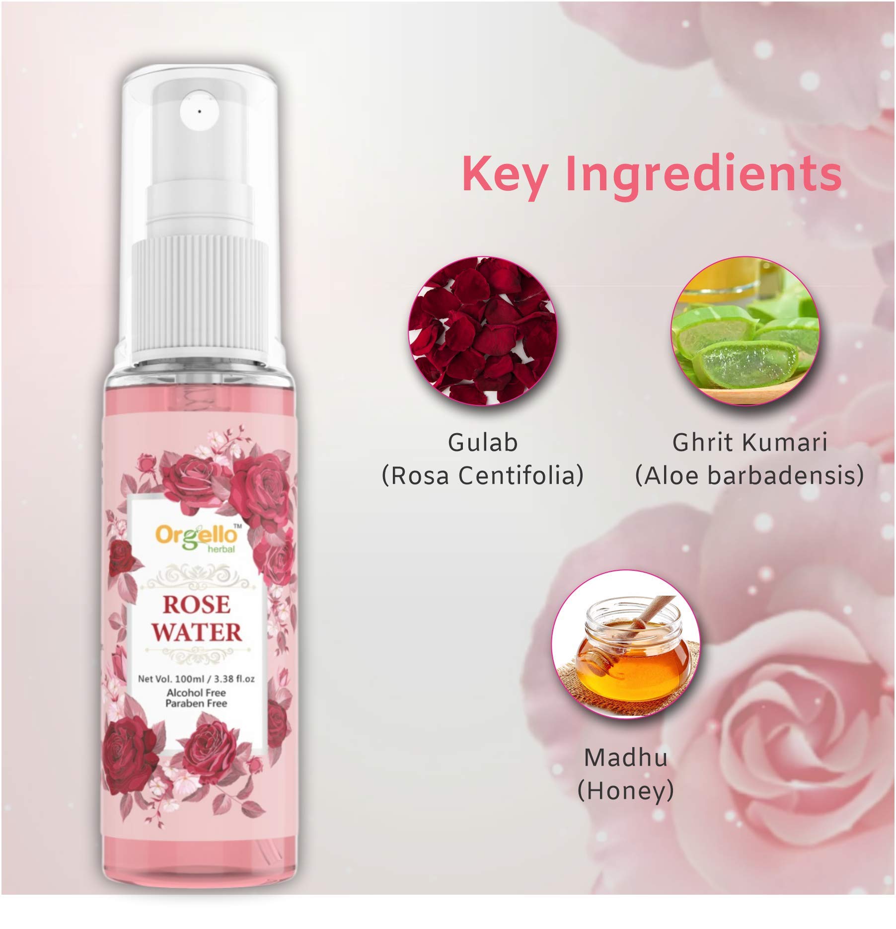 Orgello 20% Vitamin C Serum with Hyaluronic Acid & Rose Water Toner Set - Brightening Skincare Kit for Face (30ml Serum + 100ml Toners) - Perfect for Daily Glow Routine, Dark Spot Treatment & Hydration