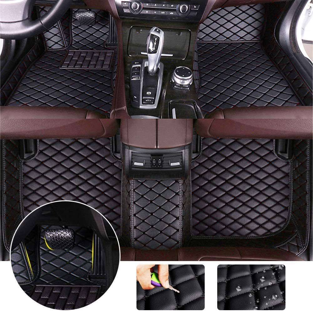 All Weather Floor Mats for 2006-2008 Acura TL - Heavy Duty Car Floor Liners - 3-Piece Set - Black - Waterproof & Dirt Protection - Perfect for Winter, Rain, Mud & Snow