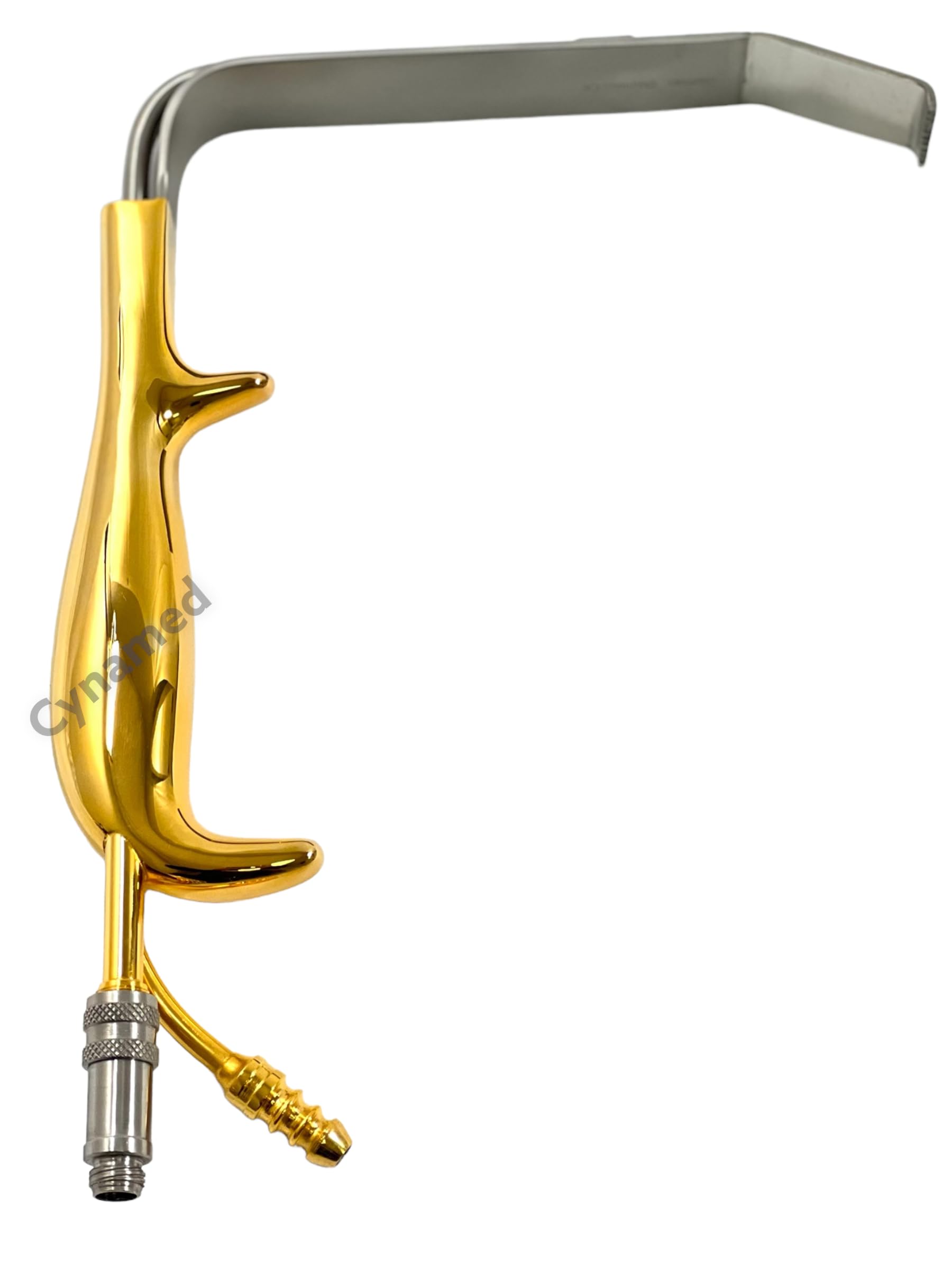 Premium Fiber-Optic Tebbets Breast Retractor Spreader with Irrigation Nozzle & Gold Handle - Surgical Instrument for Breast Augmentation & Reconstruction - German Stainless Steel - Includes Keyhole Marker & Areola Marker - Ideal for Plastic Surgery & Cosmetic Procedures