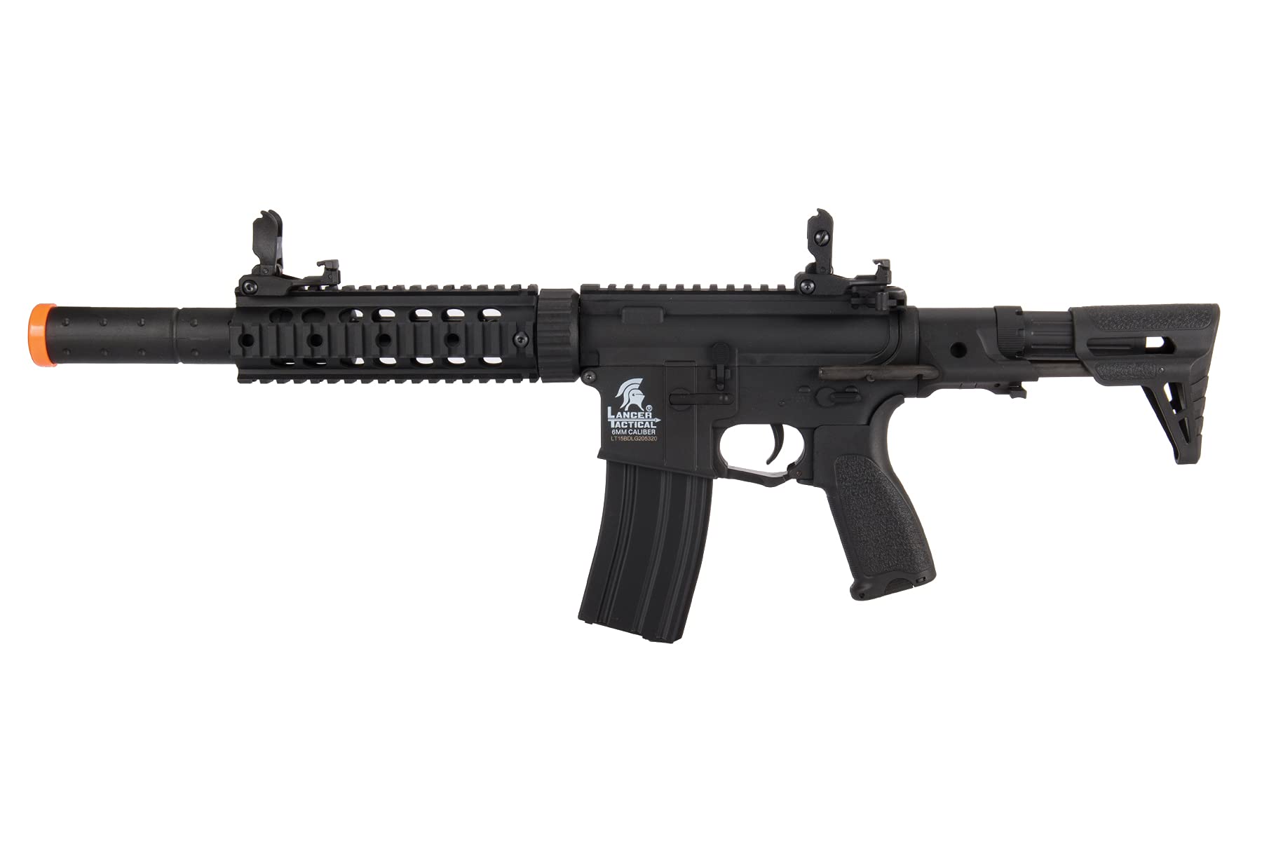Lancer Tactical Gen 2 M4 Carbine Airsoft Rifle - Black Metal PDW Stock | Includes Battery & Charger | Low FPS for CQB & Indoor Games | Perfect for Airsoft Training & Tactical Scenarios