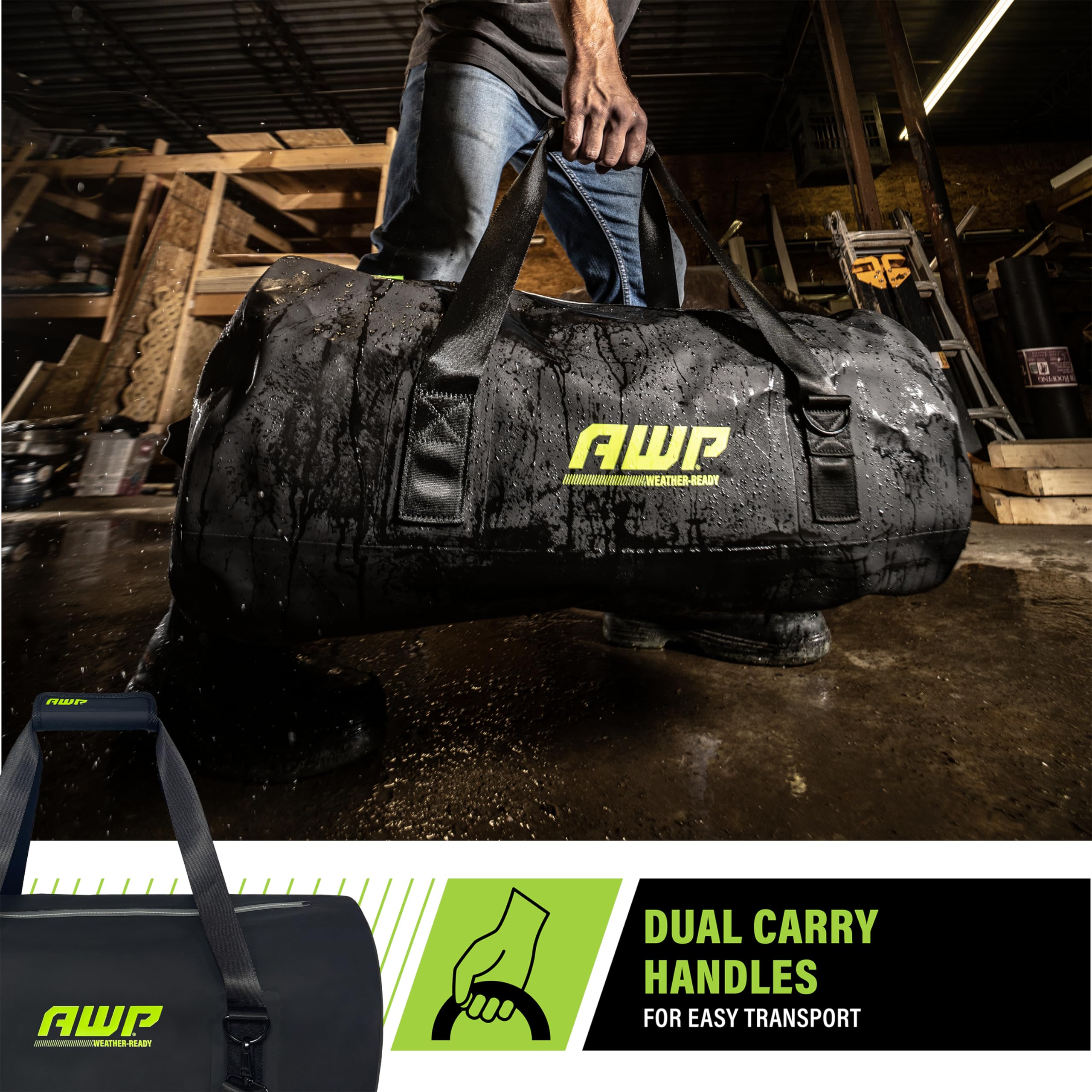 Waterproof Duffel Bag for Travel & Gym - AWP Heavy Duty Sports Duffle with Shoulder Strap - Perfect for Camping, Hiking, Workout & Outdoor Adventures