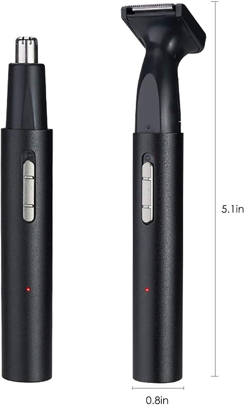 USB Rechargeable Nose & Ear Hair Trimmer for Men & Women - Painless Professional Grooming Kit with Waterproof Dual Edge Blades (Easy Cleaning) - Perfect for Travel, Home & Personal Care Routines