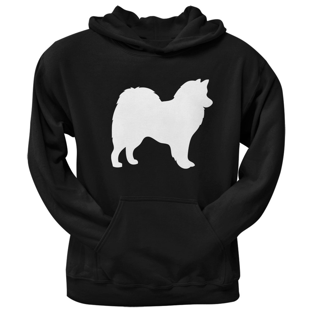 American Eskimo Dog Silhouette Black Adult Hoodie - Cozy Pullover Sweatshirt for Dog Lovers, Winter Fashion & Casual Outings