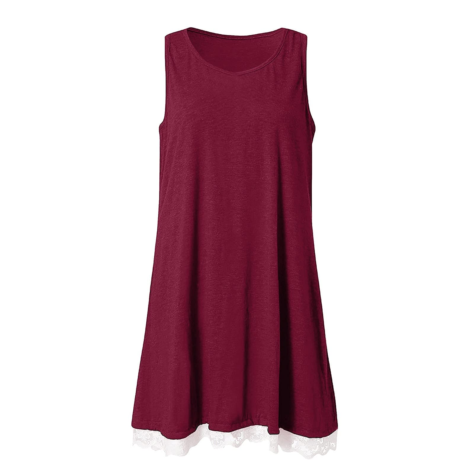 Women's Sleeveless Lace Party Dress - Loose Neck Casual Summer Dress Above Knee for Daytime & Evening Events | Perfect for Weddings, Cocktail Parties & Date Nights