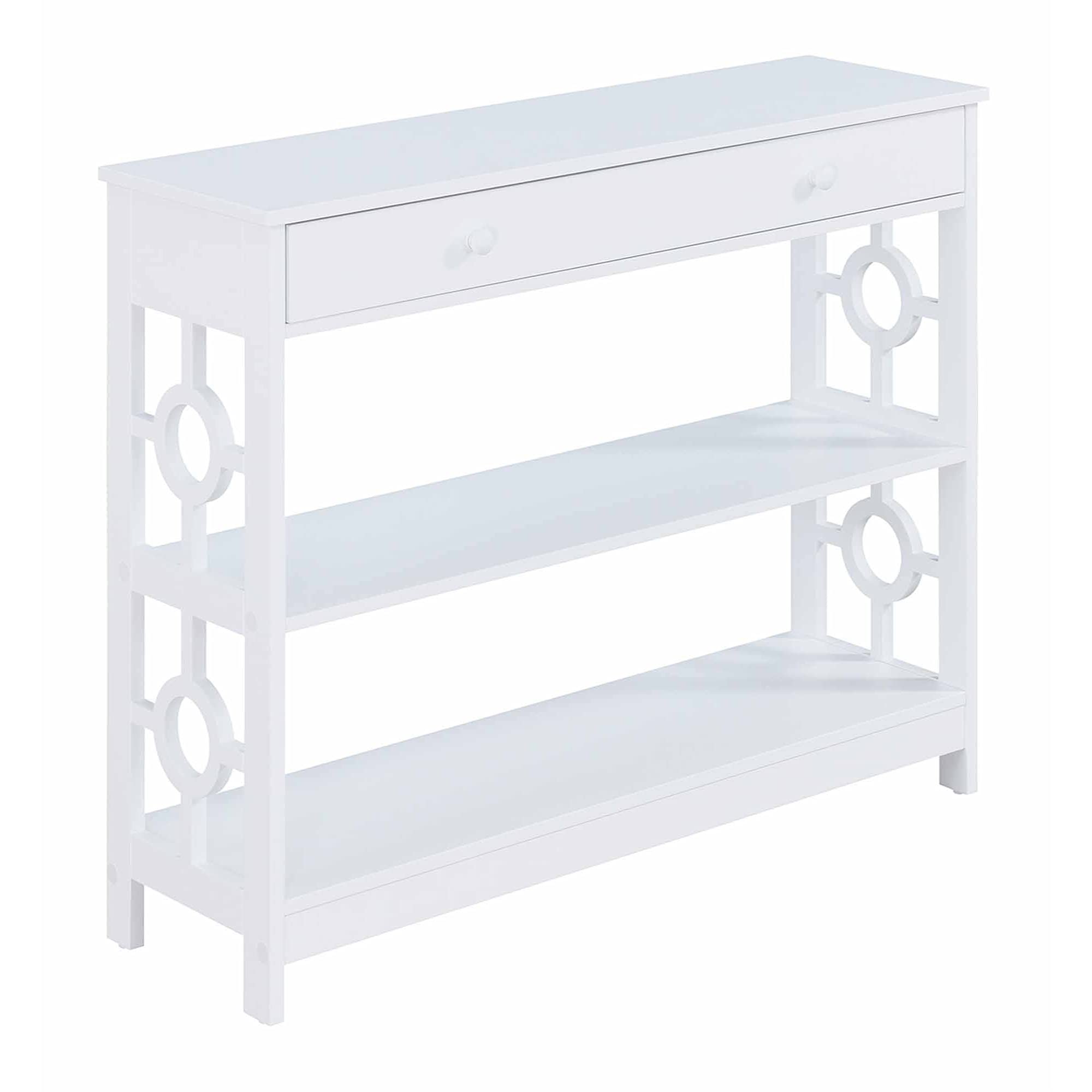 Ergode Modern 1-Drawer Console Table with Open Shelves - Entryway Sofa Table for Hallway, Living Room & Bedroom - Sturdy Wooden Storage Shelf for Home Decor & Organization