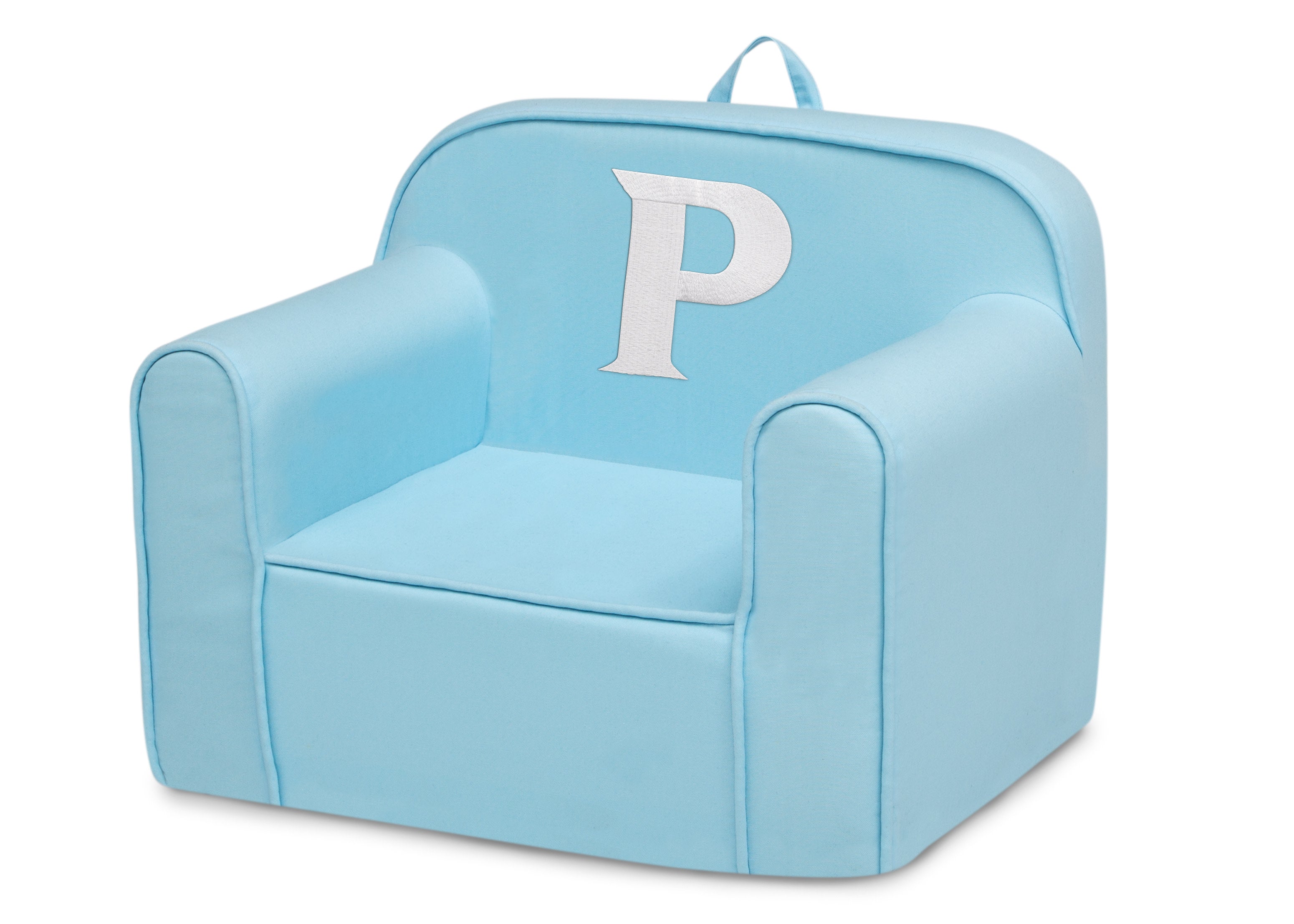 Personalized Monogram Light Blue Cozee Chair - Custom Plush Recliner for Living Room, Nursery & Office - Cozy Reading & Relaxation Seat