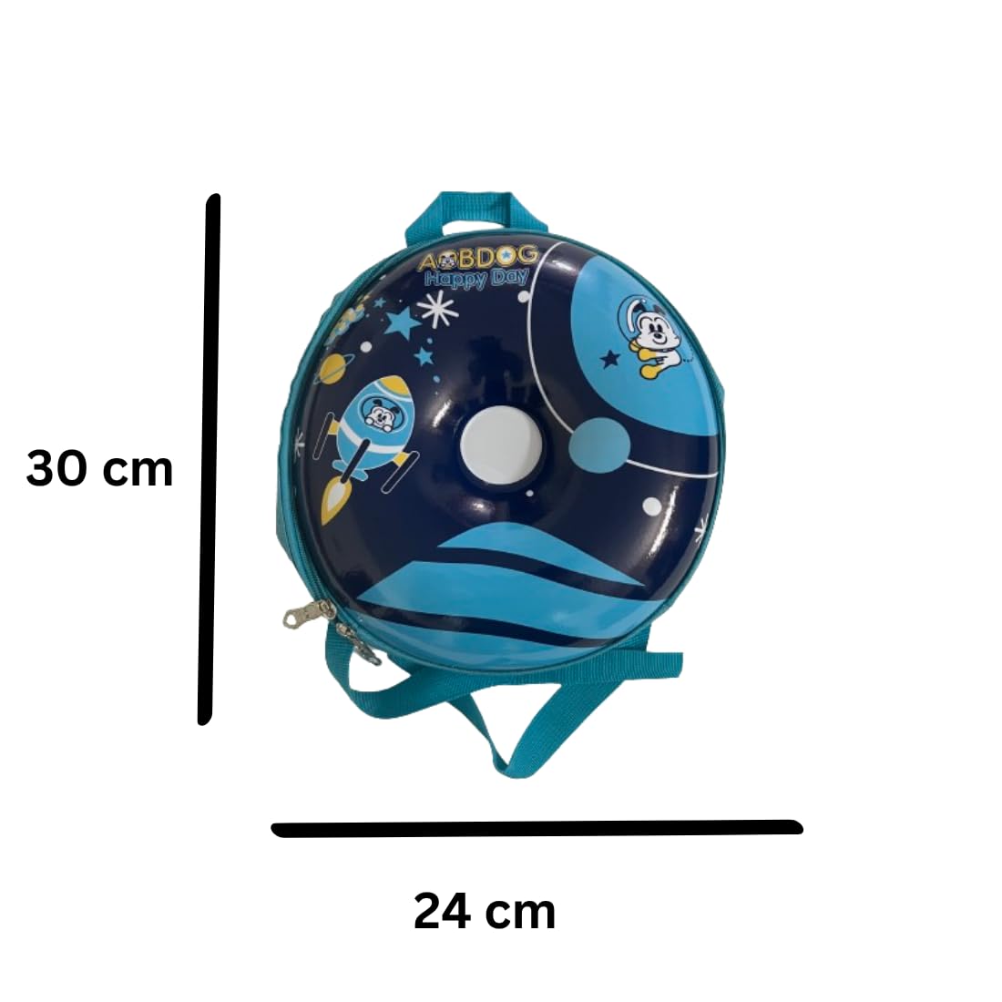 SHREECHALES Space Themed Donut-Shaped Hardtop Backpack for Kids - Durable School Bag for Boys & Girls, Fun Astronaut Design, Perfect for School, Travel & Birthday Return Gifts (1 Pack)