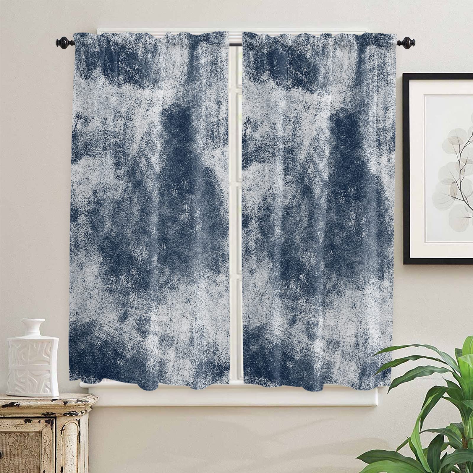 Blue Grey Kitchen Curtains 63