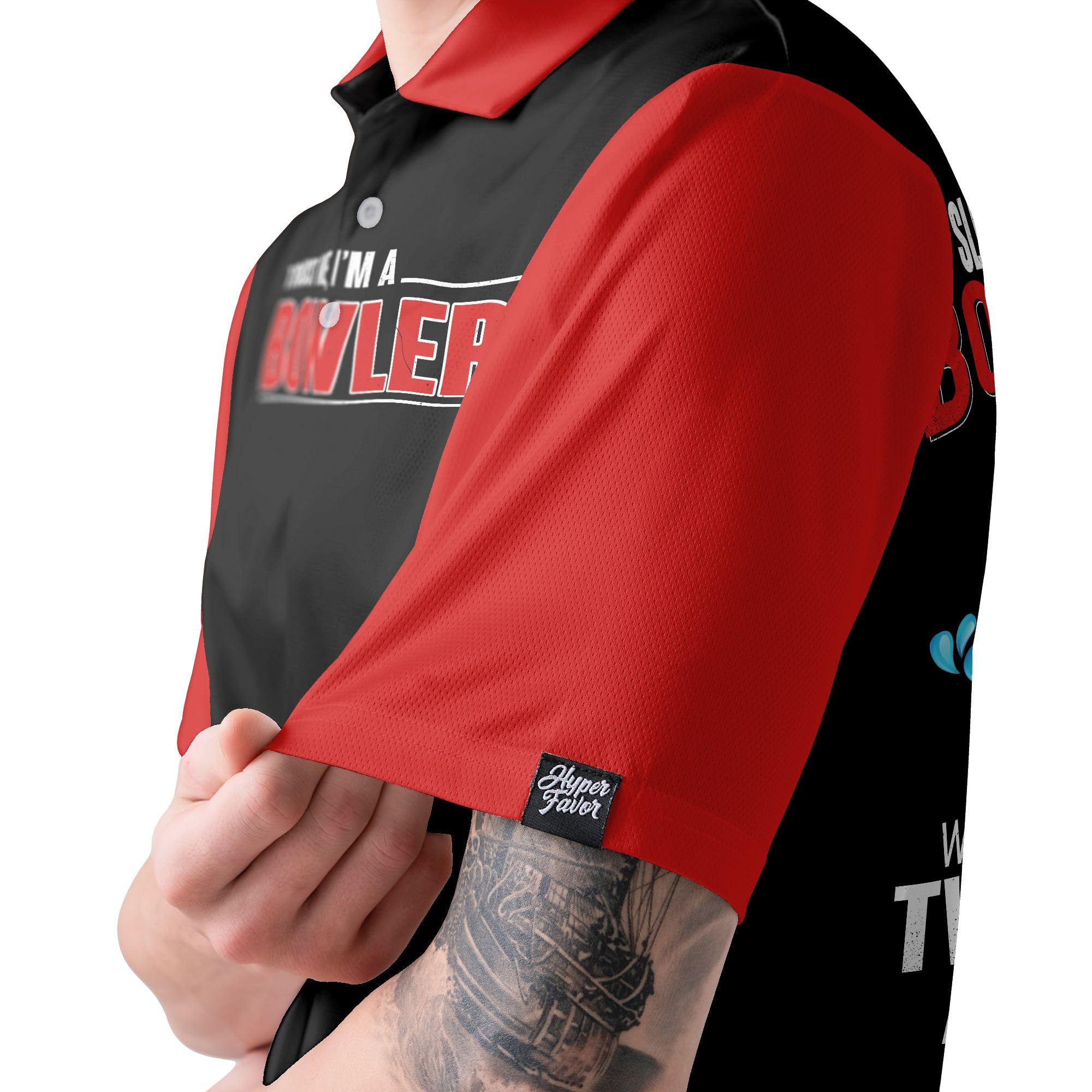 HYPERFAVOR Men's Smart Bowling Polo Shirts - Breathable Short Sleeve Performance Shirts for Bowling Leagues & Tournaments - 4-Pack Set for Casual Wear & Team Uniforms
