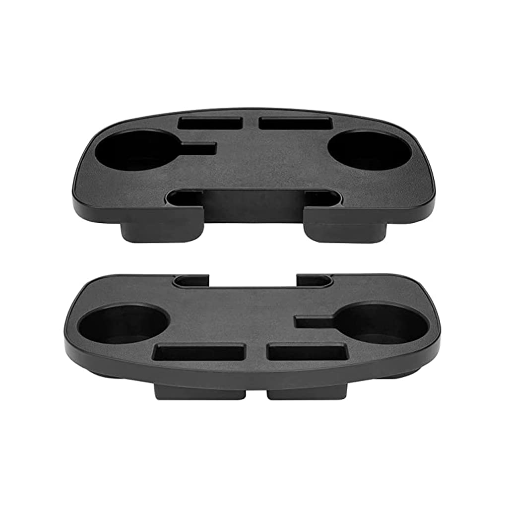 2 Pack Universal Cup Holder with Utility Tray - Clip On Zero Gravity Chair Accessory with Phone Slot & Snack Tray - Perfect for Camping, Beach, Poolside & Outdoor Relaxation