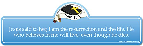 John 11:25 Bible Verse Sign - Jesus Resurrection Wall Art for Home Decor