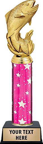 Personalized Pink Trout Fish Trophy - Custom Fishing Competition Awards for Anglers, Sportsmen & Outdoor Enthusiasts | Perfect for Tournaments, Prizes & Cabin Decor