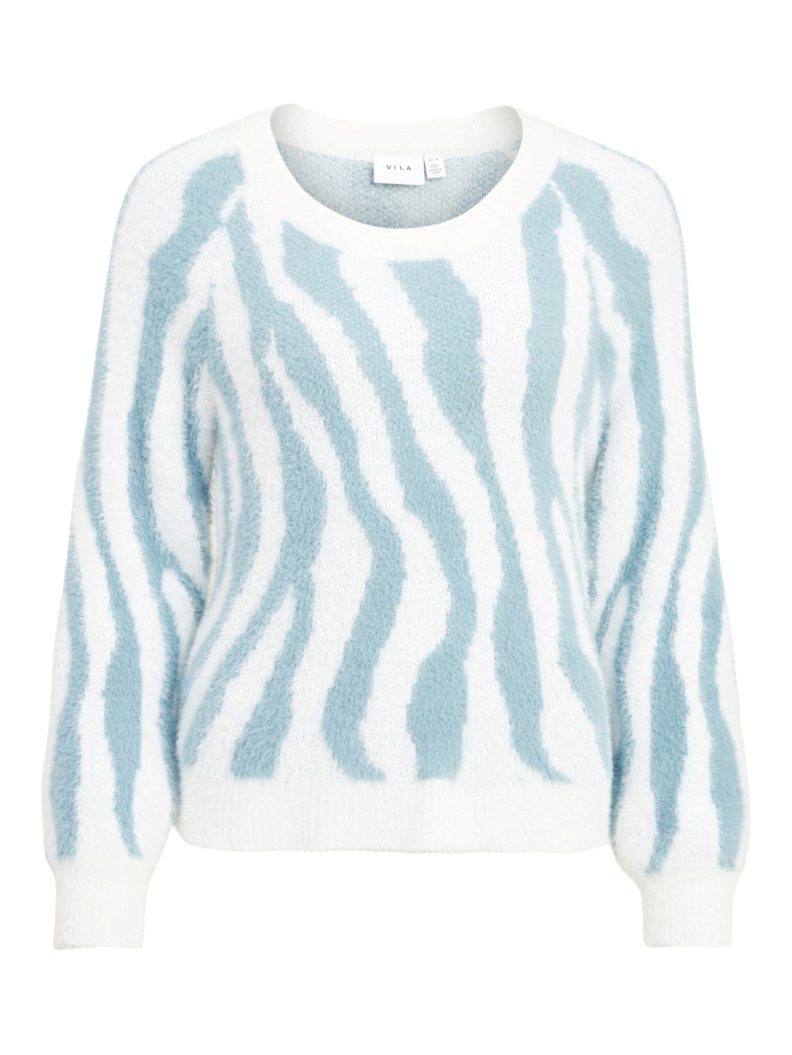 Ello Knit Top for Women - Soft & Comfortable White Alyssum & Tourmaline Sweater | Perfect for Casual Wear, Office Outfits & Fall Layering