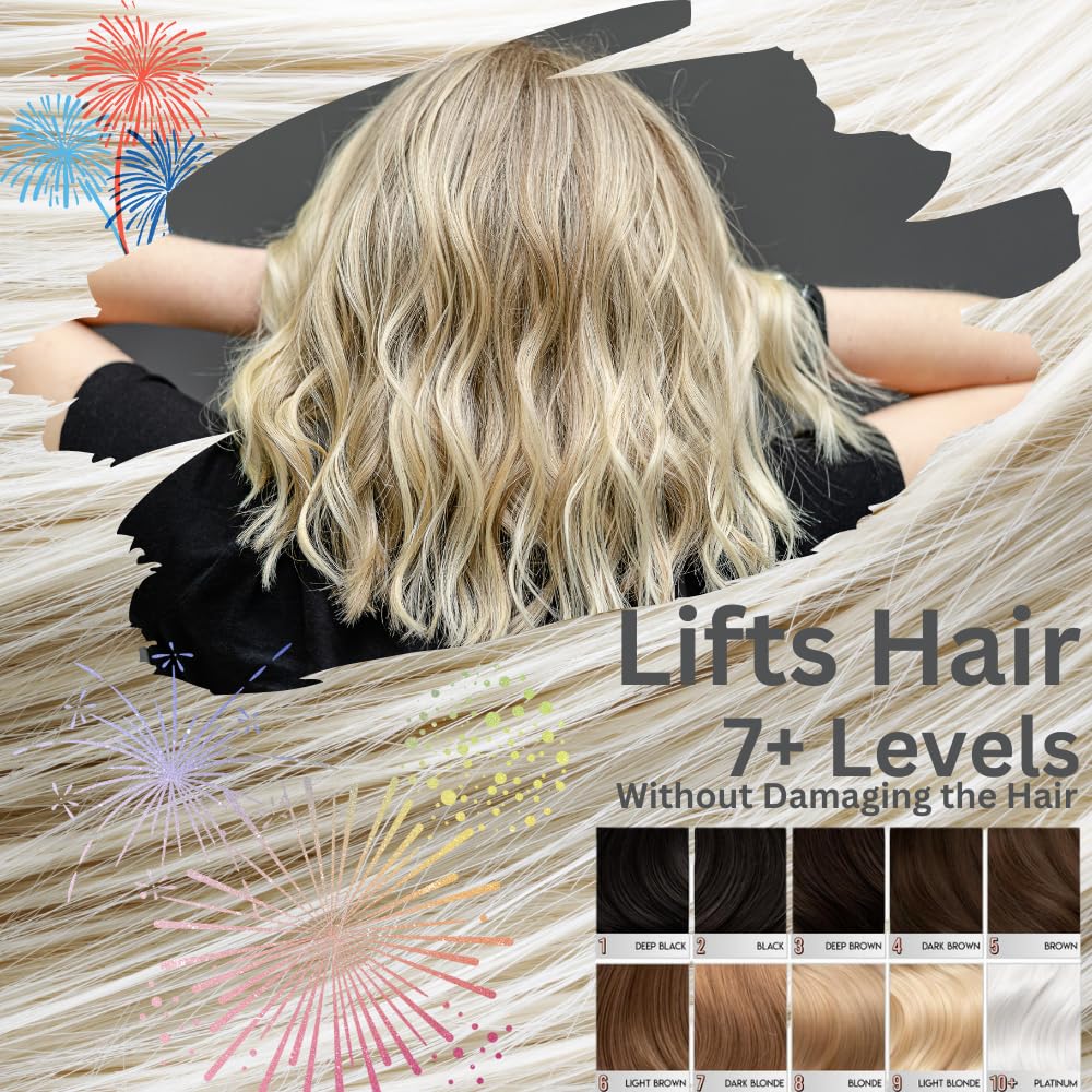 1.1 Pound Premium White Toner Dye Hair Bleach Powder Lightener Kit with 13.5oz 9% 40 Vol Developer - Professional Hair Lightening & Bleaching for Salon & DIY Use at Home (Blue Lightening Powder)