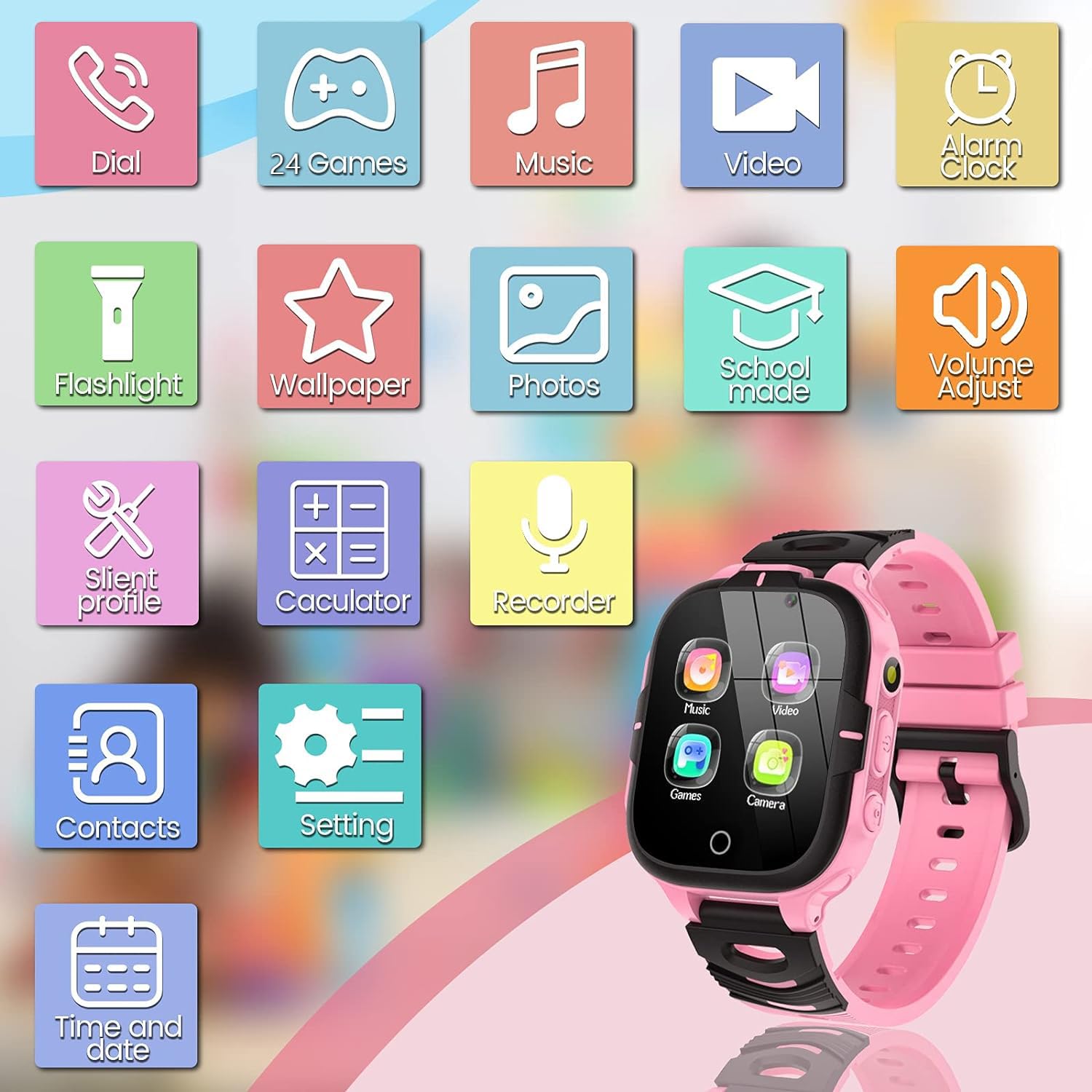 ELEJAFE Kids Smart Watch for Boys & Girls - 2 Cameras, Video, 16 Games, SOS Call, Flashlight, MP3 Player, Alarm Clock | Perfect Birthday Gift for Ages 3-12 | Ideal for Outdoor Play, School Safety & Parent-Child Communication