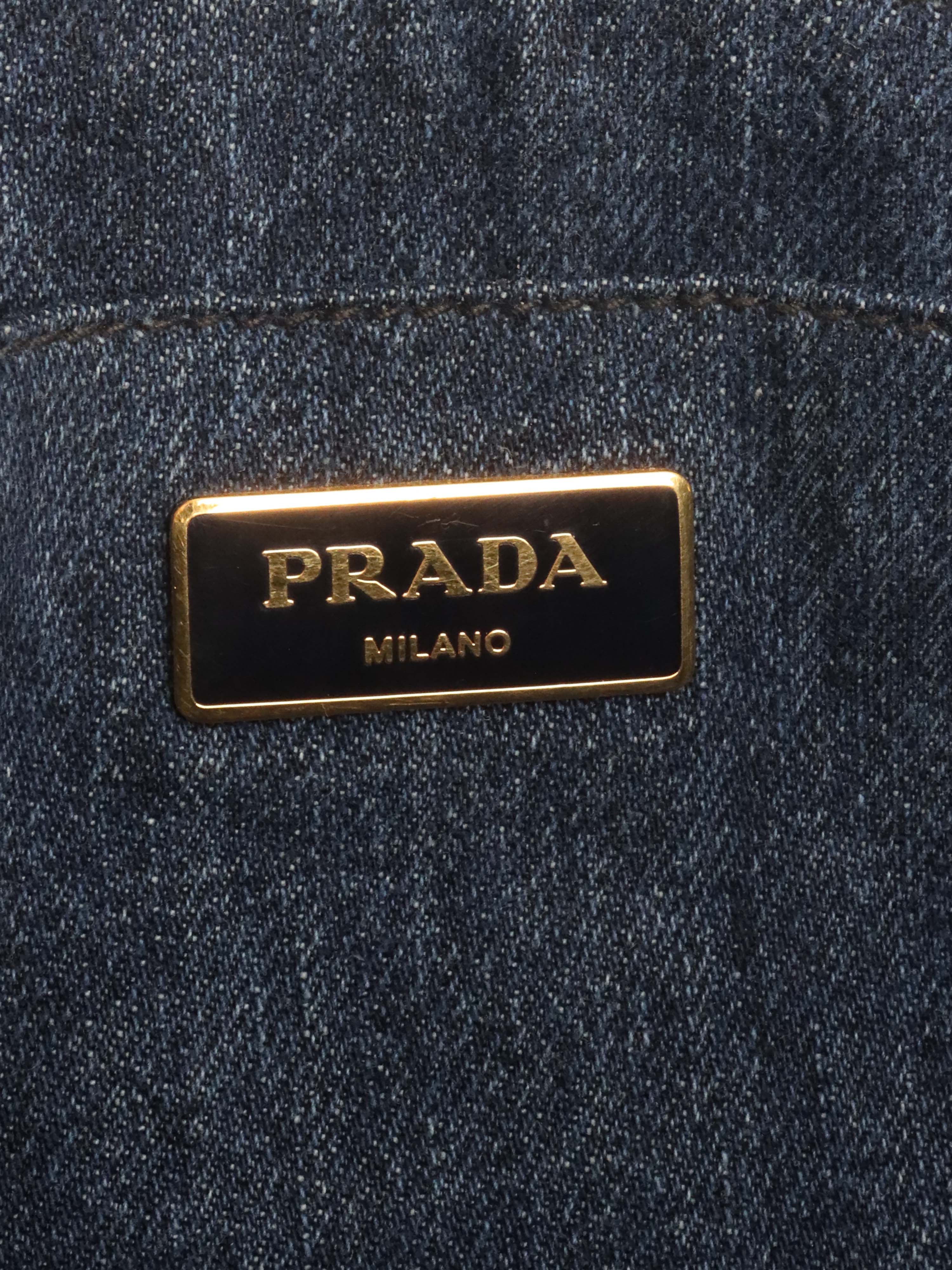 Prada Small Canapa Denim Tote Bag - Stylish Designer Handbag for Women | Perfect for Work, Travel & Everyday Use
