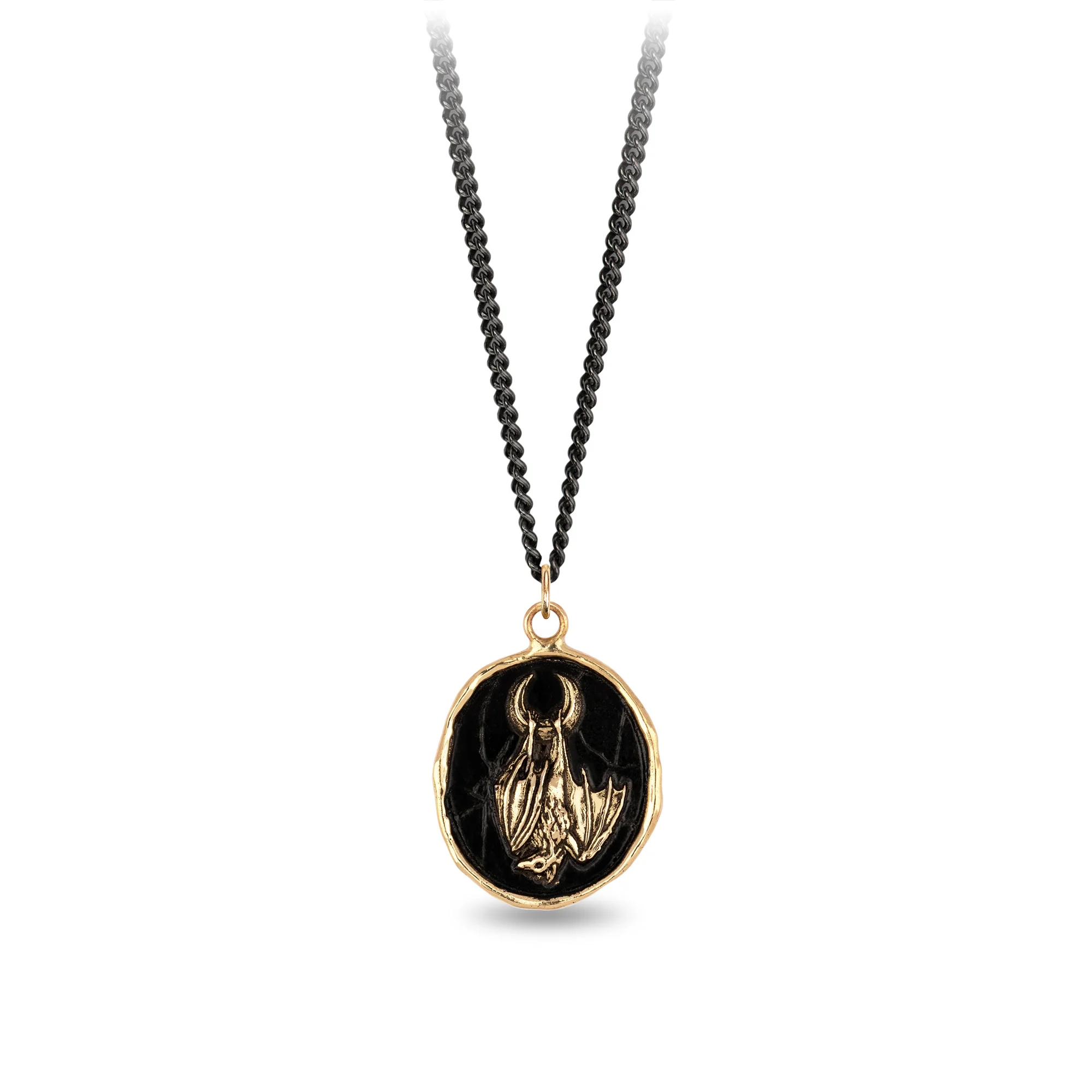 14K Gold Dark Side Talisman Necklace - Gothic Jewelry for Women, Men - Perfect for Halloween, Cosplay & Alternative Fashion